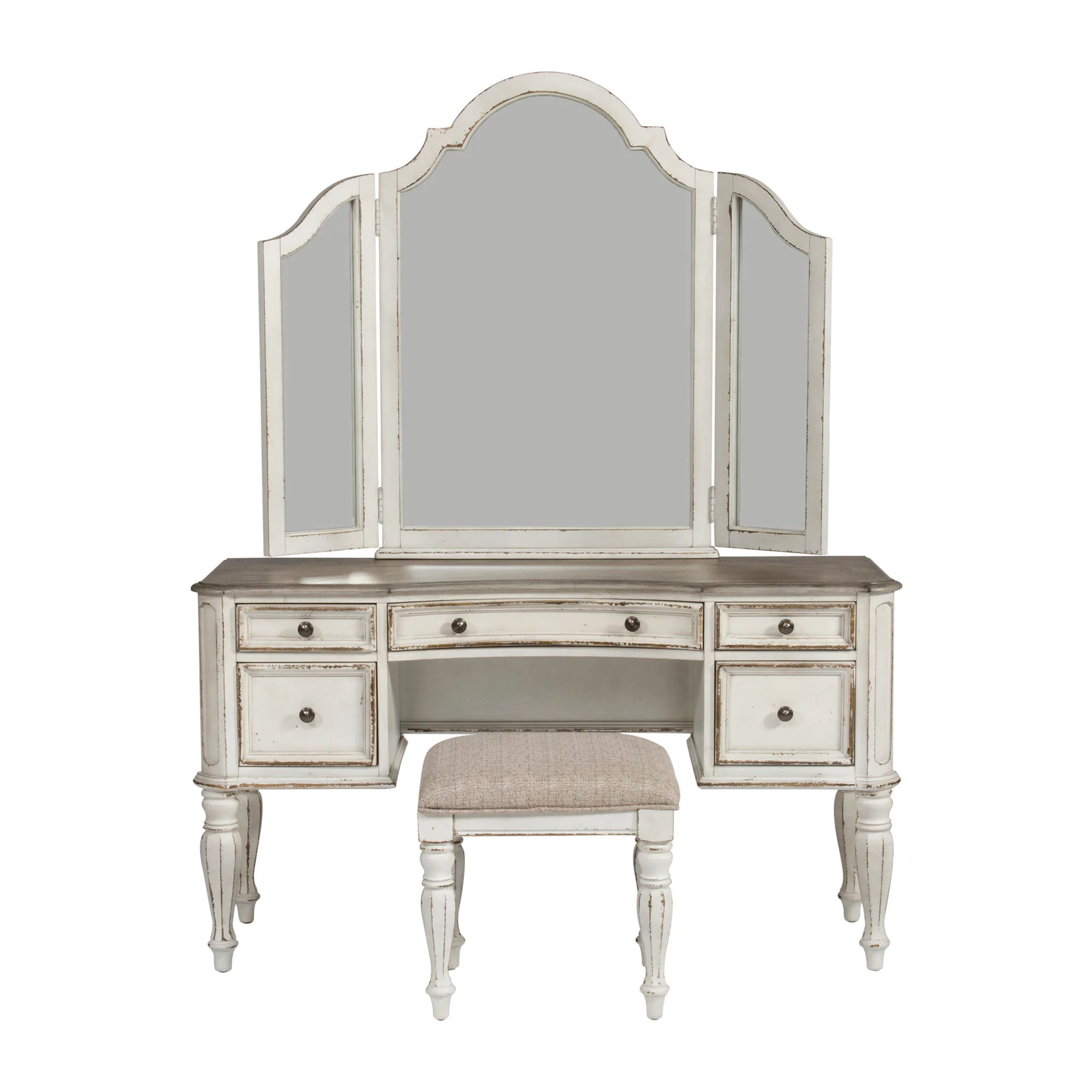 Magnolia Manor - 3 Piece Vanity Set - Antique White - Image 3