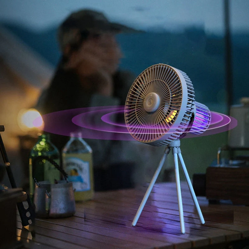 Portable Outdoor Mood Light Rechargeable Fan - Image 2