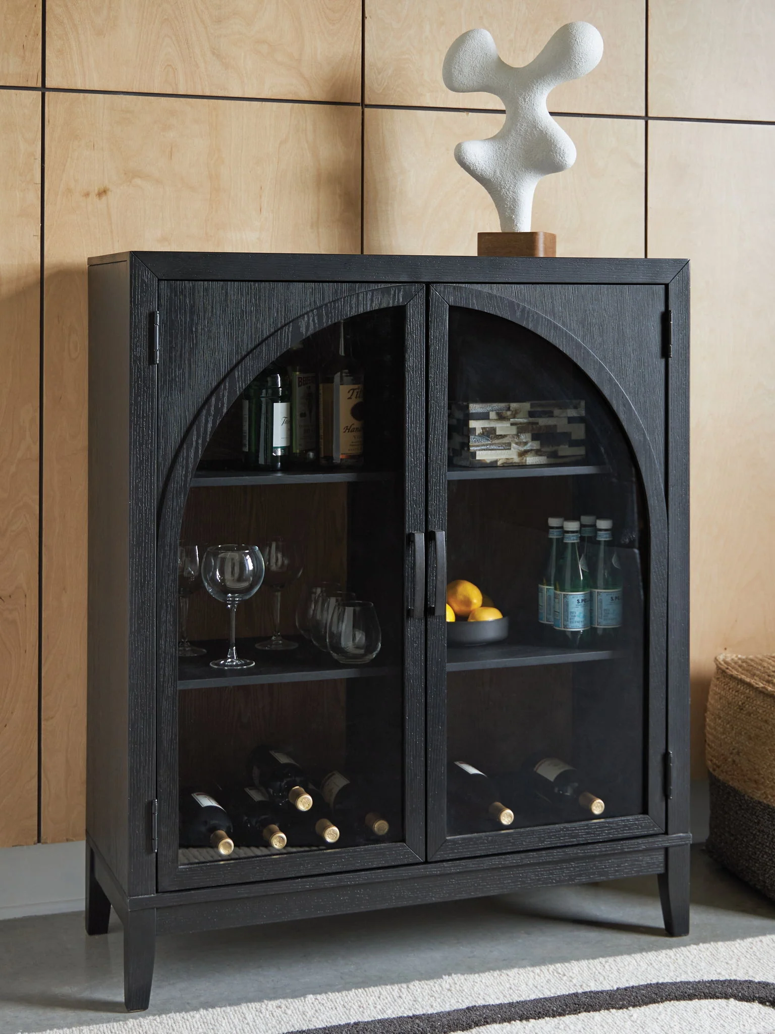 Armenleigh - Bar Cabinet - Black / Brown - Image 3