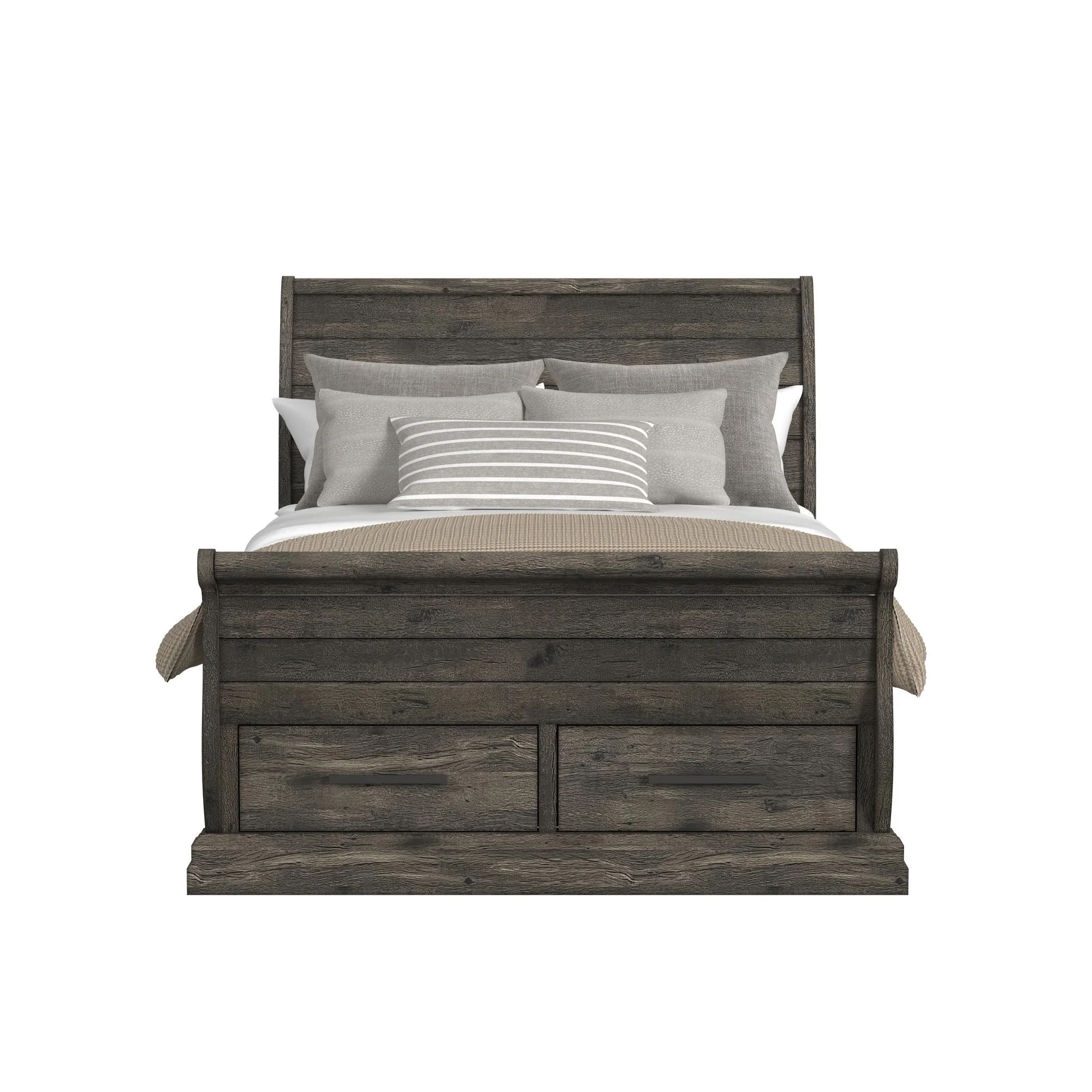 Park Ridge - Queen Sleigh Storage Footboard With Slats - Charcoal - Image 3