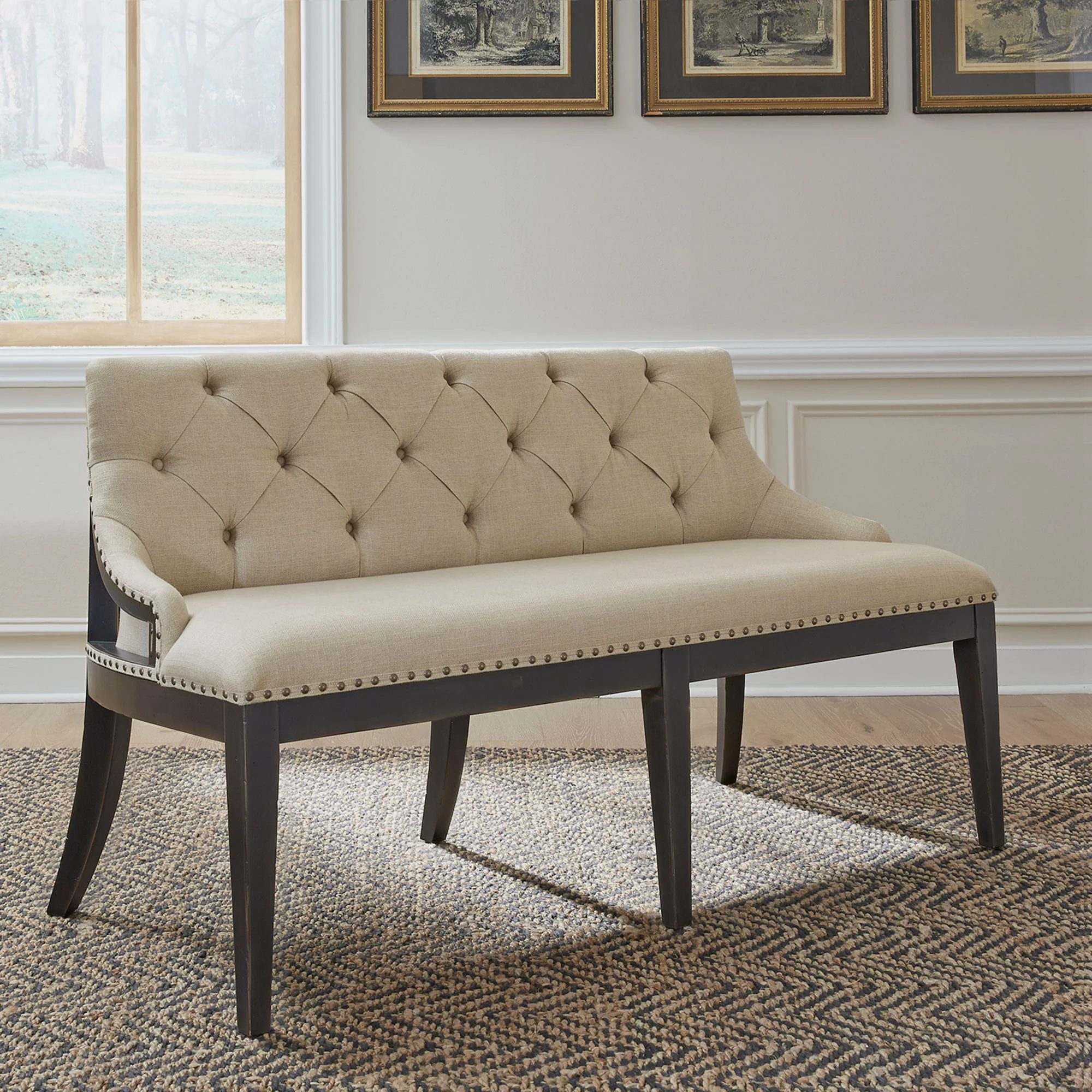 Americana Farmhouse - Upholstered Shelter Dining Bench - Image 2