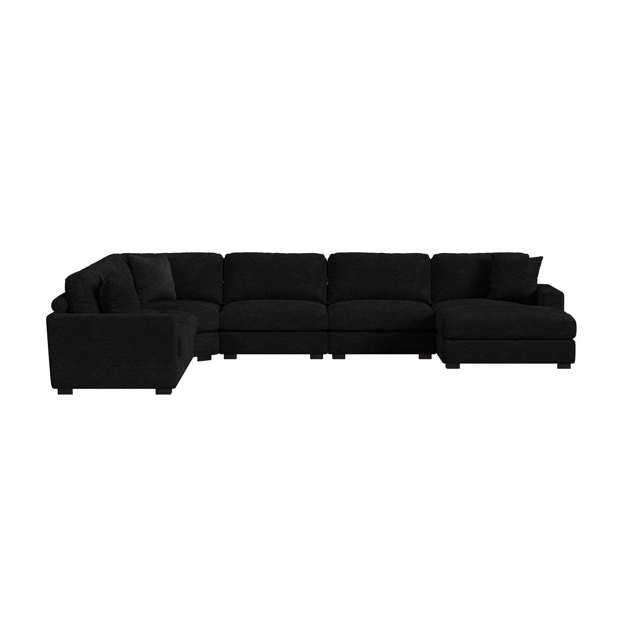 Arizona - Modular Wedge With 1 Pillow 20" - Steno Black - Image 3