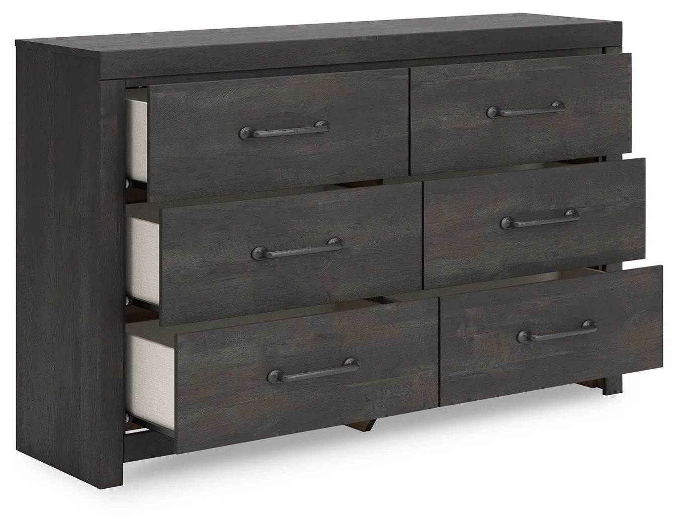 Hollivern - Six Drawer Dresser - Dark Gray - Image 3