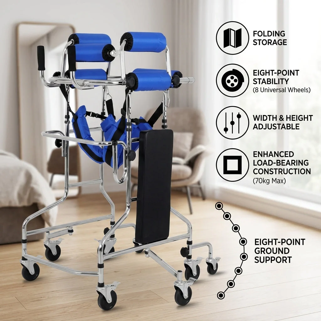 6-Wheel Rehabilitation Anti-Rollover Senior Walker - Image 2