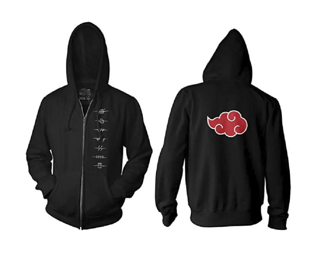 Naruto Shippuden Anti Village Symbols Adult Full Zip Fleece Hoodie - Image 2