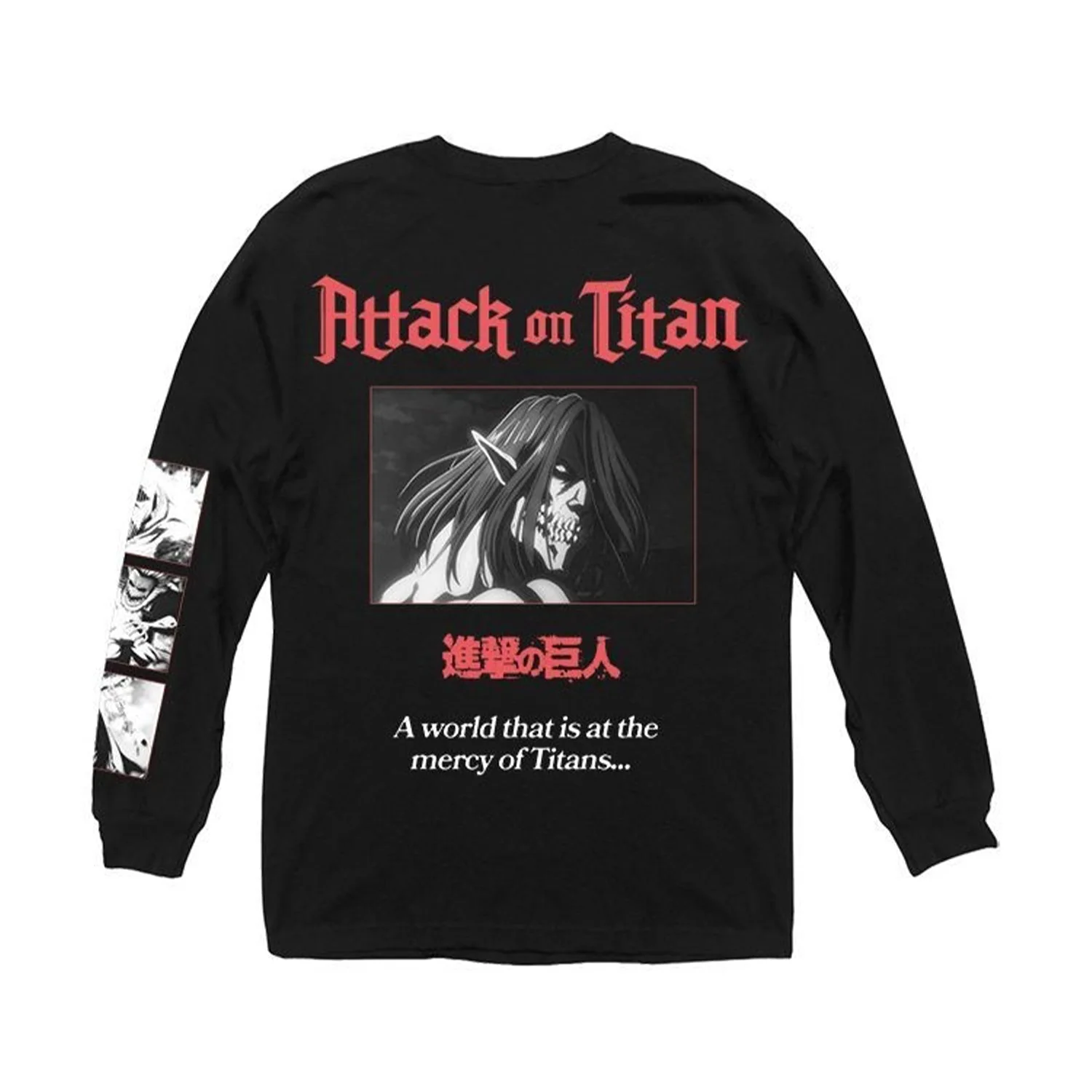 Attack On Titan A World At The Mercy Of Titans Officially Licensed Adult Long Sleeve T-Shirt - Image 2