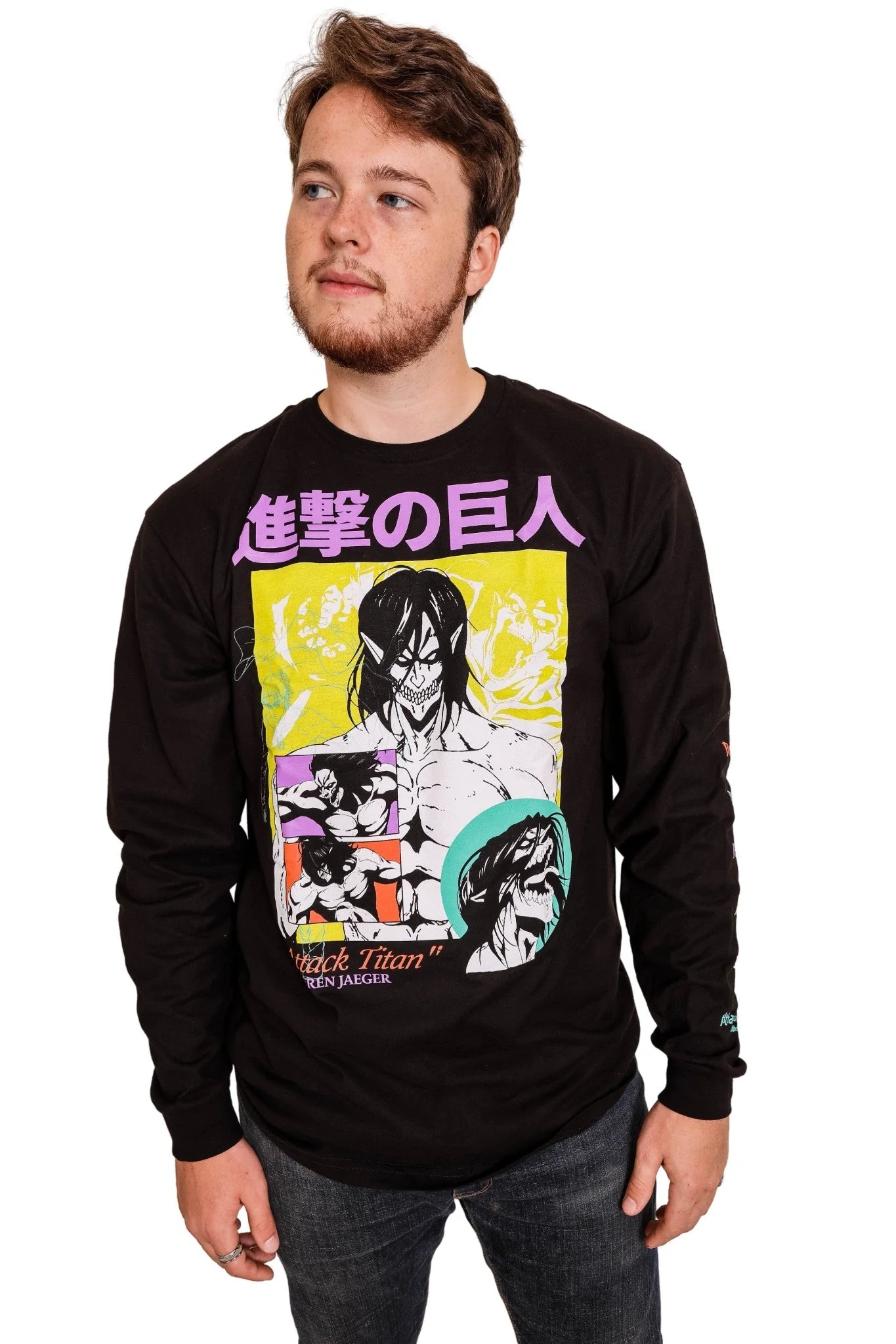 Attack On Titan Eren Jaeger Attack Titan Officially Licensed Adult Long Sleeve T-Shirt - Image 2