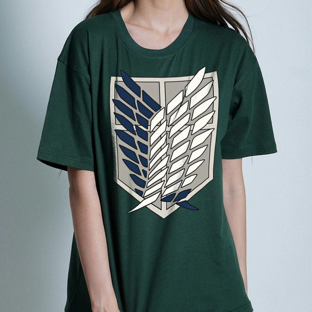 Attack on Titan - Scout Regiment Shield Adult T-Shirt - Dark Green - Officially Licensed - Image 2