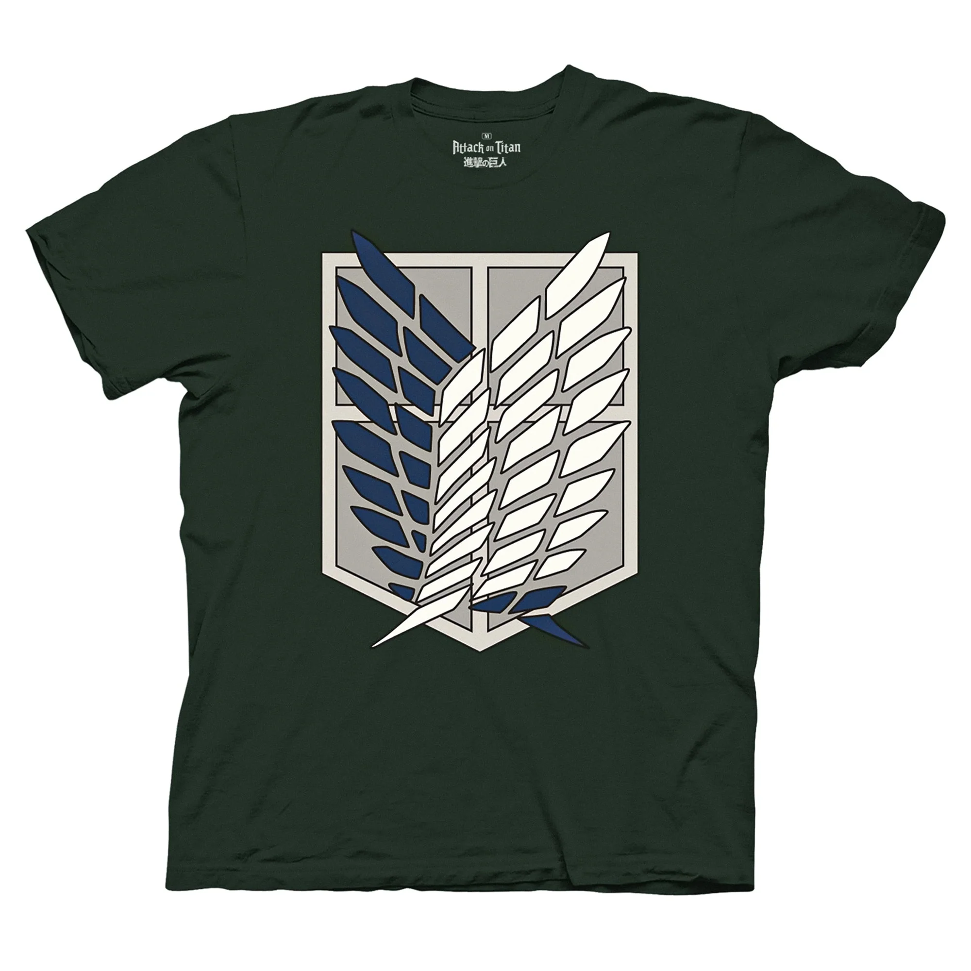 Attack on Titan – Scout Regiment Shield Adult T-Shirt – Dark Green – Officially Licensed