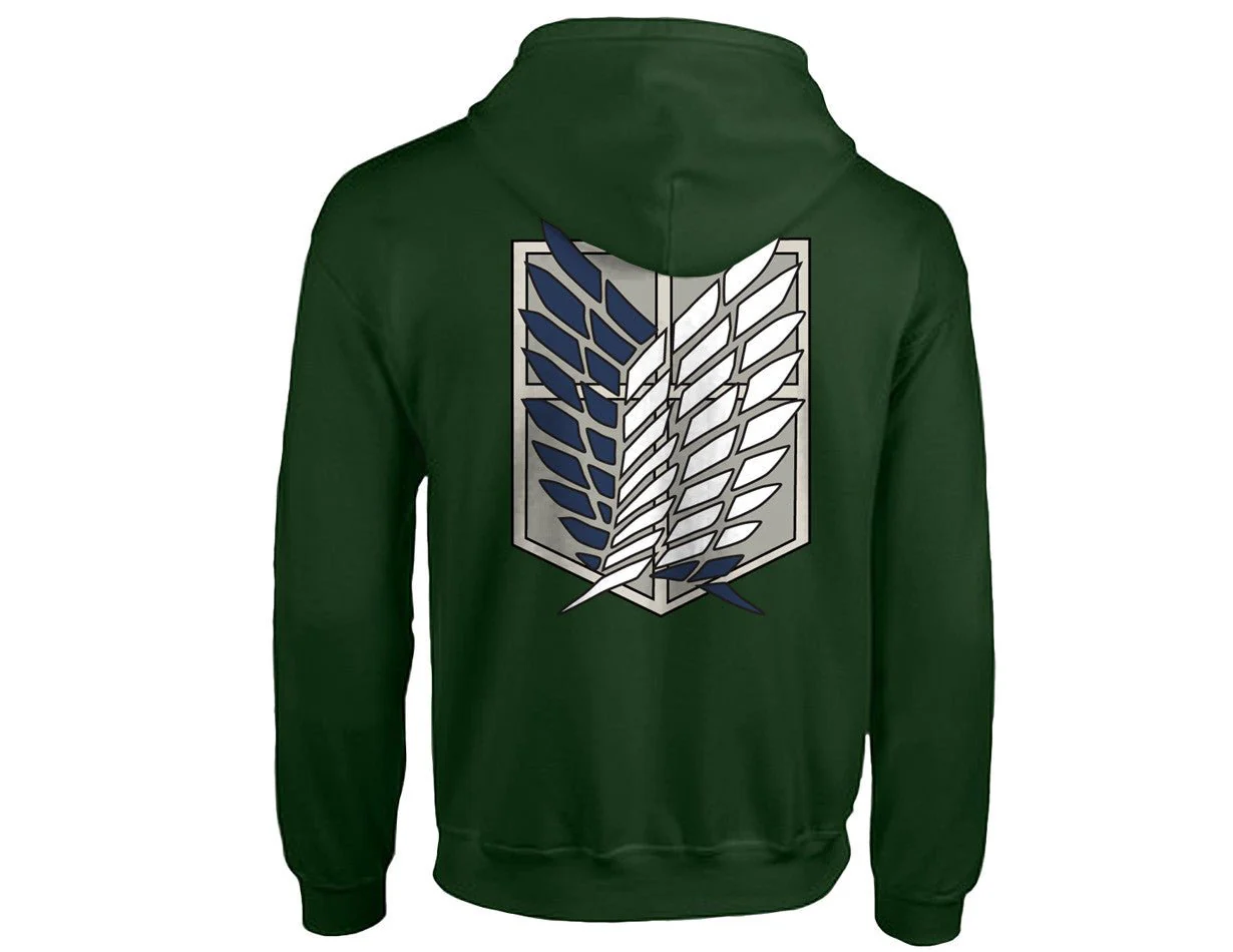 Attack On Titan Survey Corps Logo Anime Adult Hoodie - Image 2