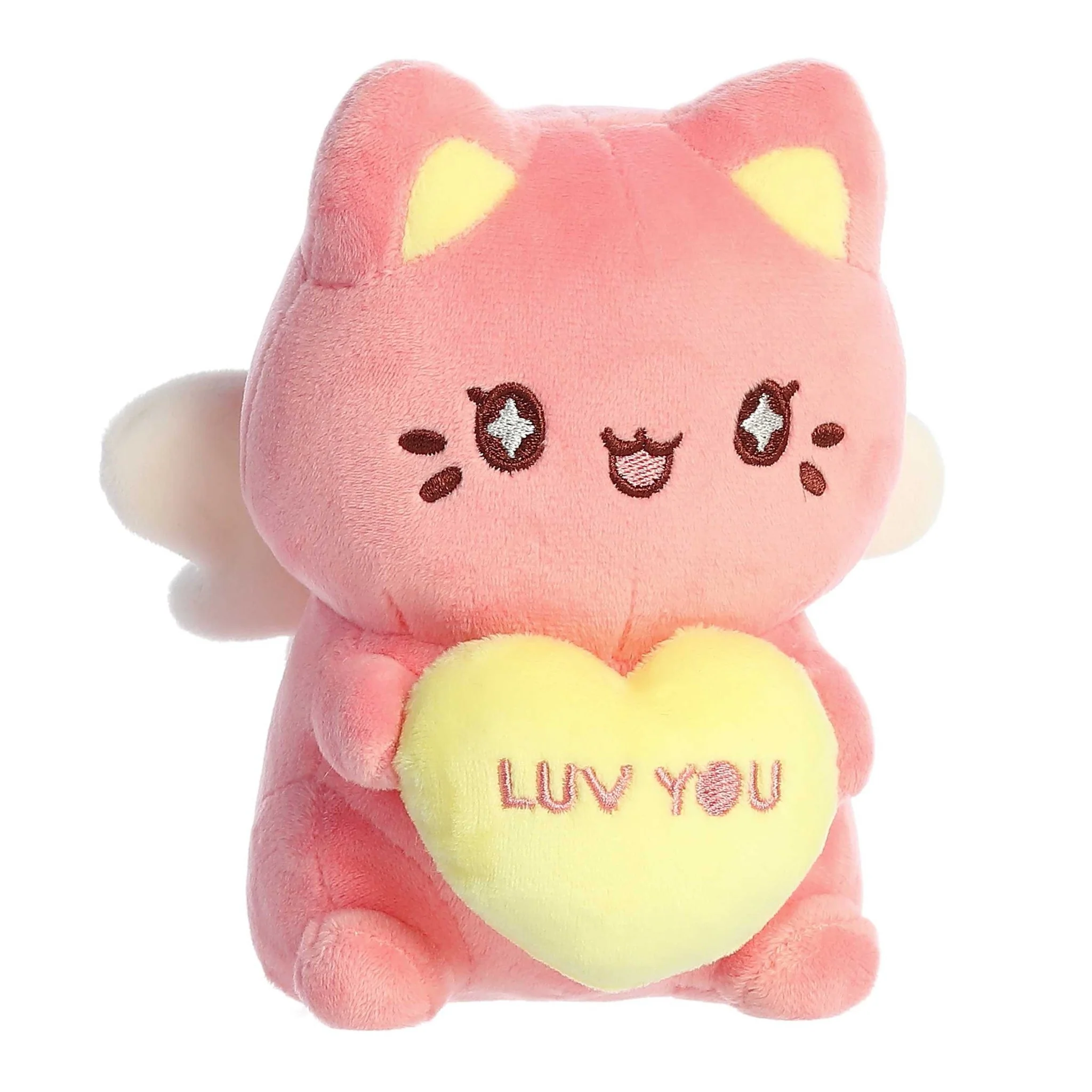 Aurora - Tasty Peach - Dark Pink Candy Heart Meowchi 7" Plush - Image 2