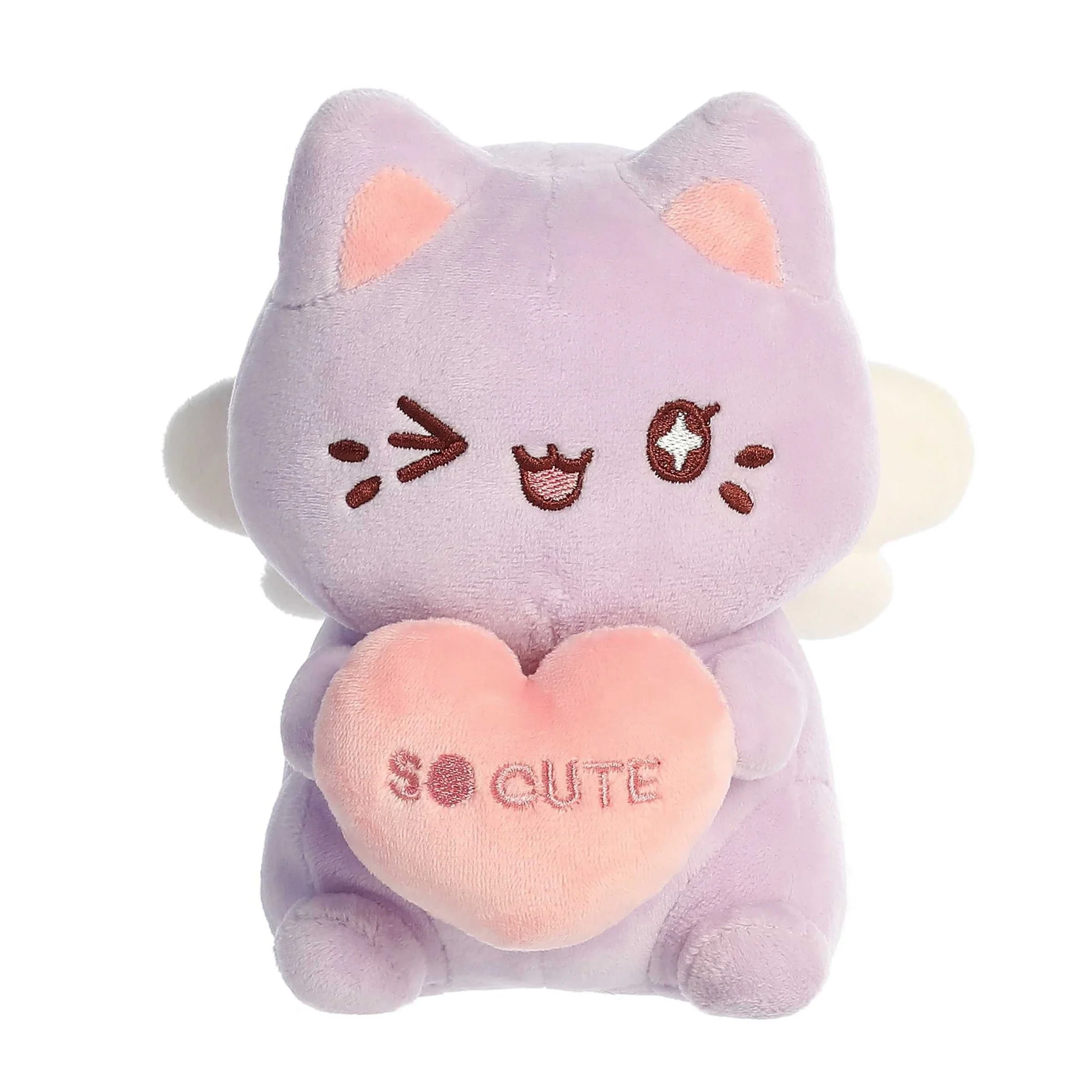 Aurora - Tasty Peach - Lavender Candy Heart Meowchi 7" Plush - Image 2