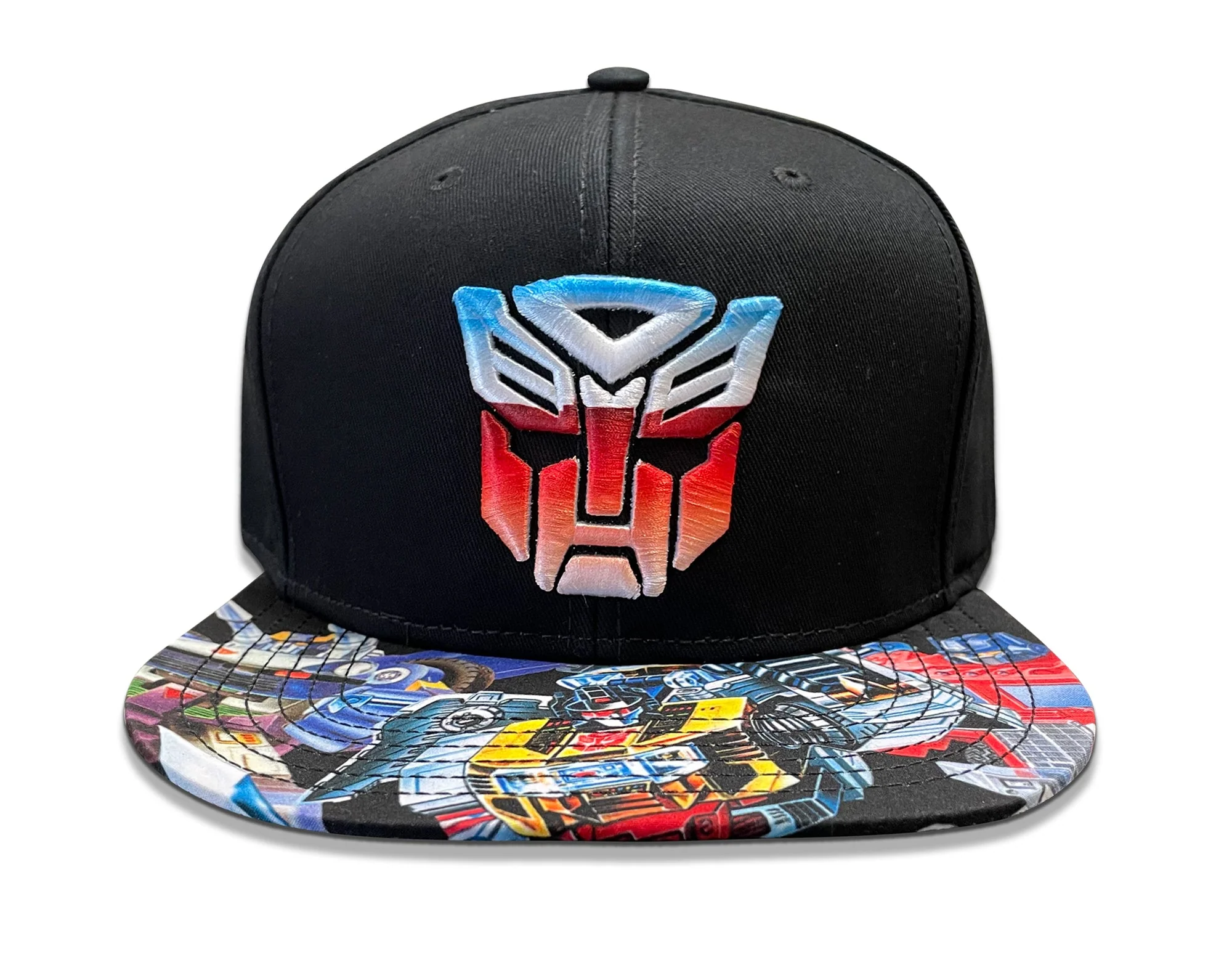 Transformers Autobots Color Shield 80's Cartoon Black Snapback Cap Hat - Image 3