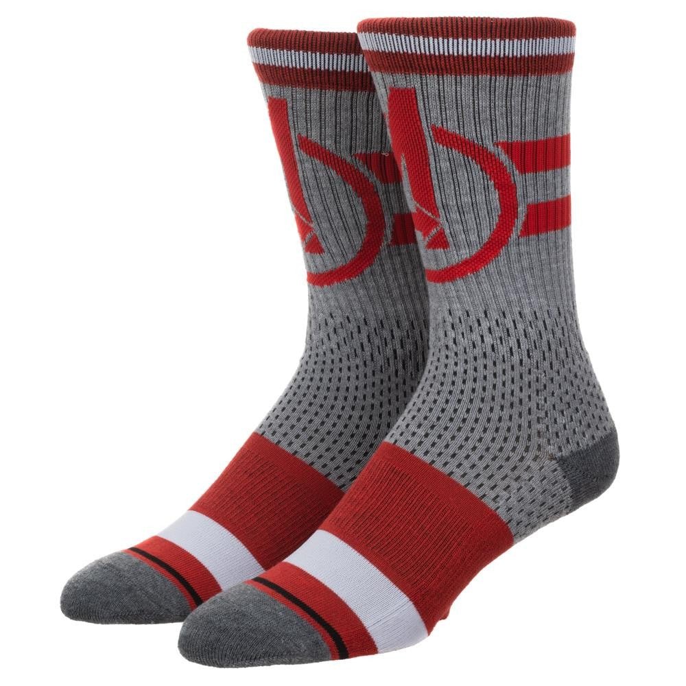 Avengers Logo Marvel Comics Mesh Crew Socks - Image 1
