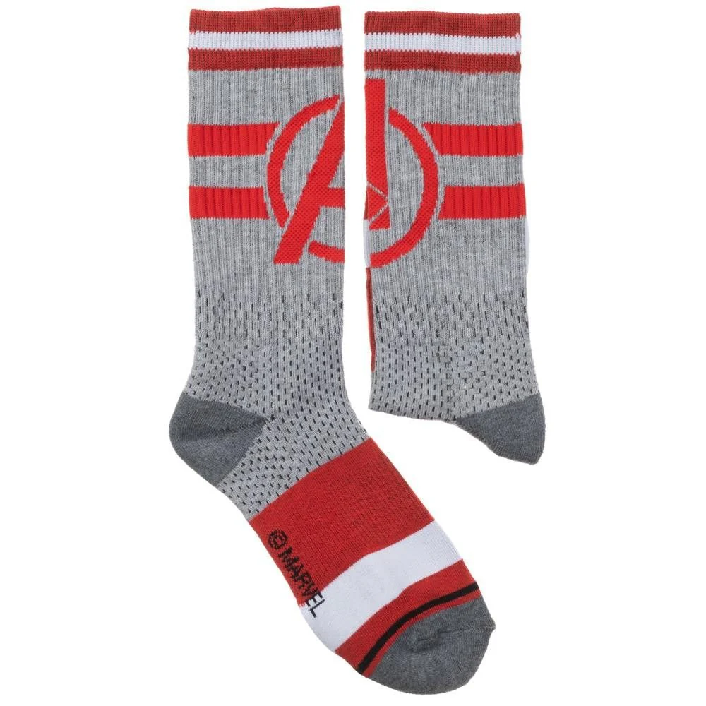 Avengers Logo Marvel Comics Mesh Crew Socks - Image 2