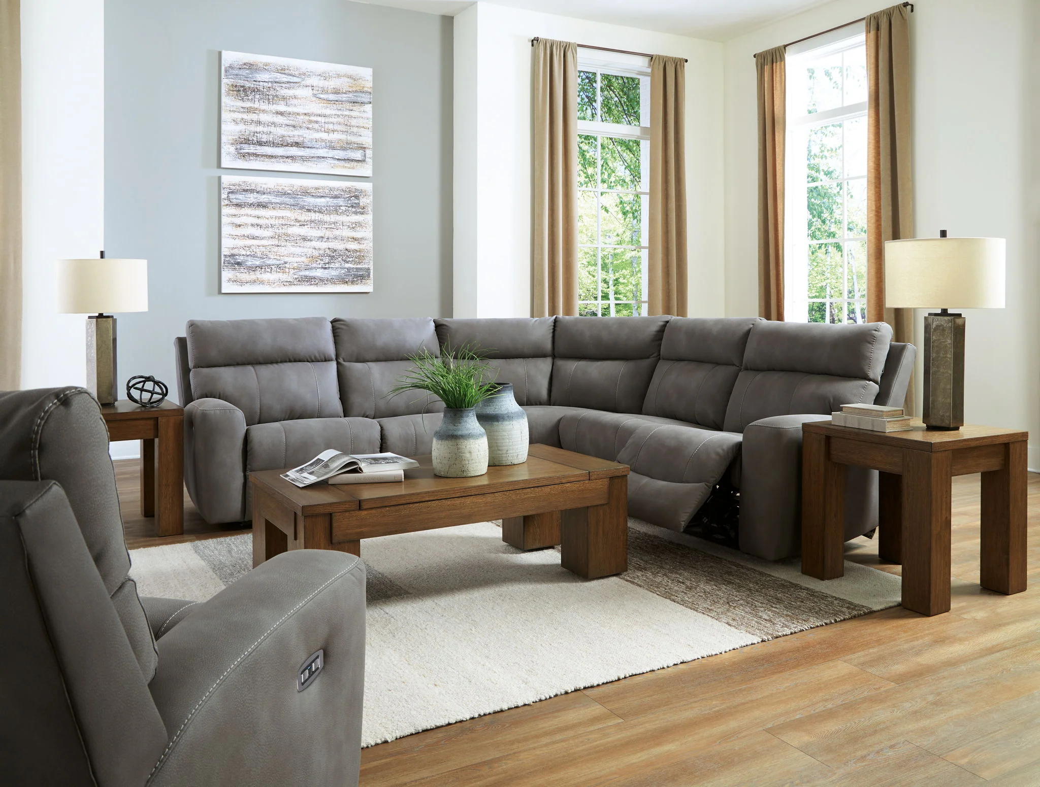 Next-Gen Durapella - Power Reclining Sectional Set - Image 1