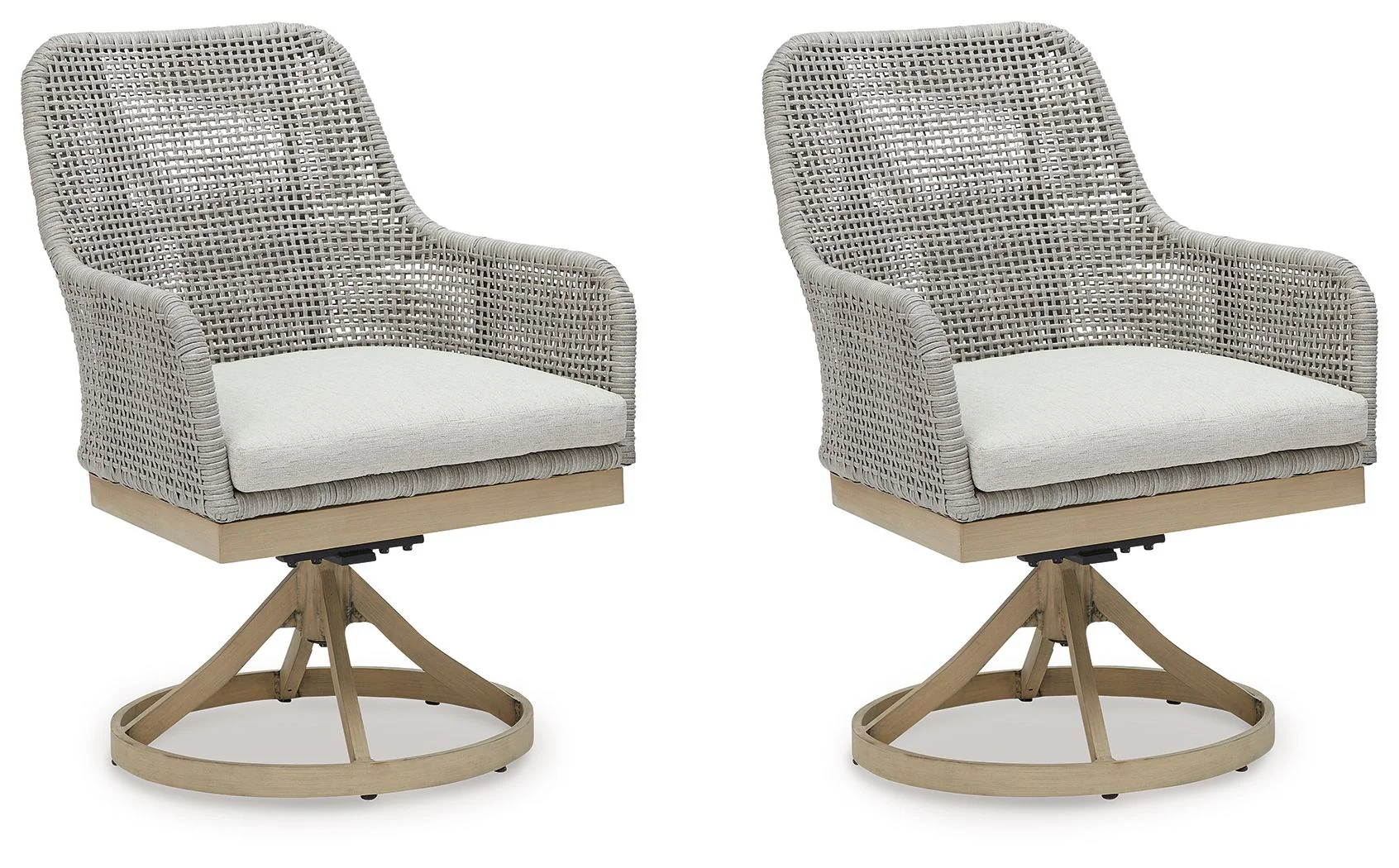 Seton Creek – Swivel Chair With Cushion (Set of 2) – Gray