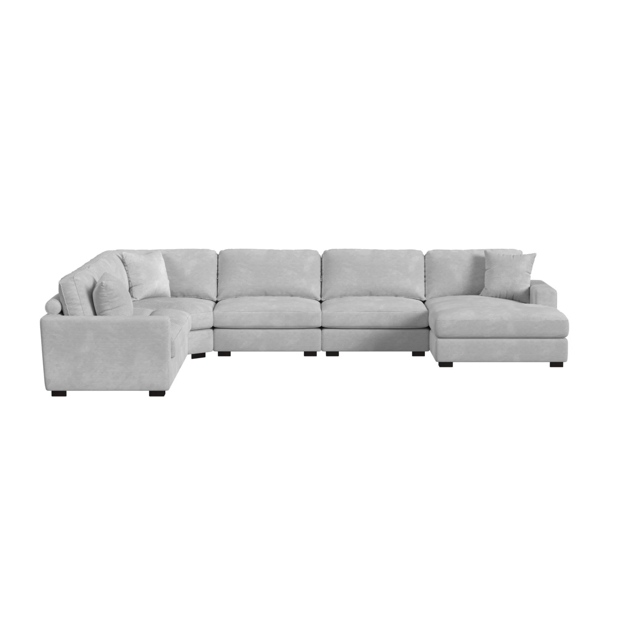 Arizona - Modular RHF Chaise With 1 Pillow 20" - Steno Stone - Image 2