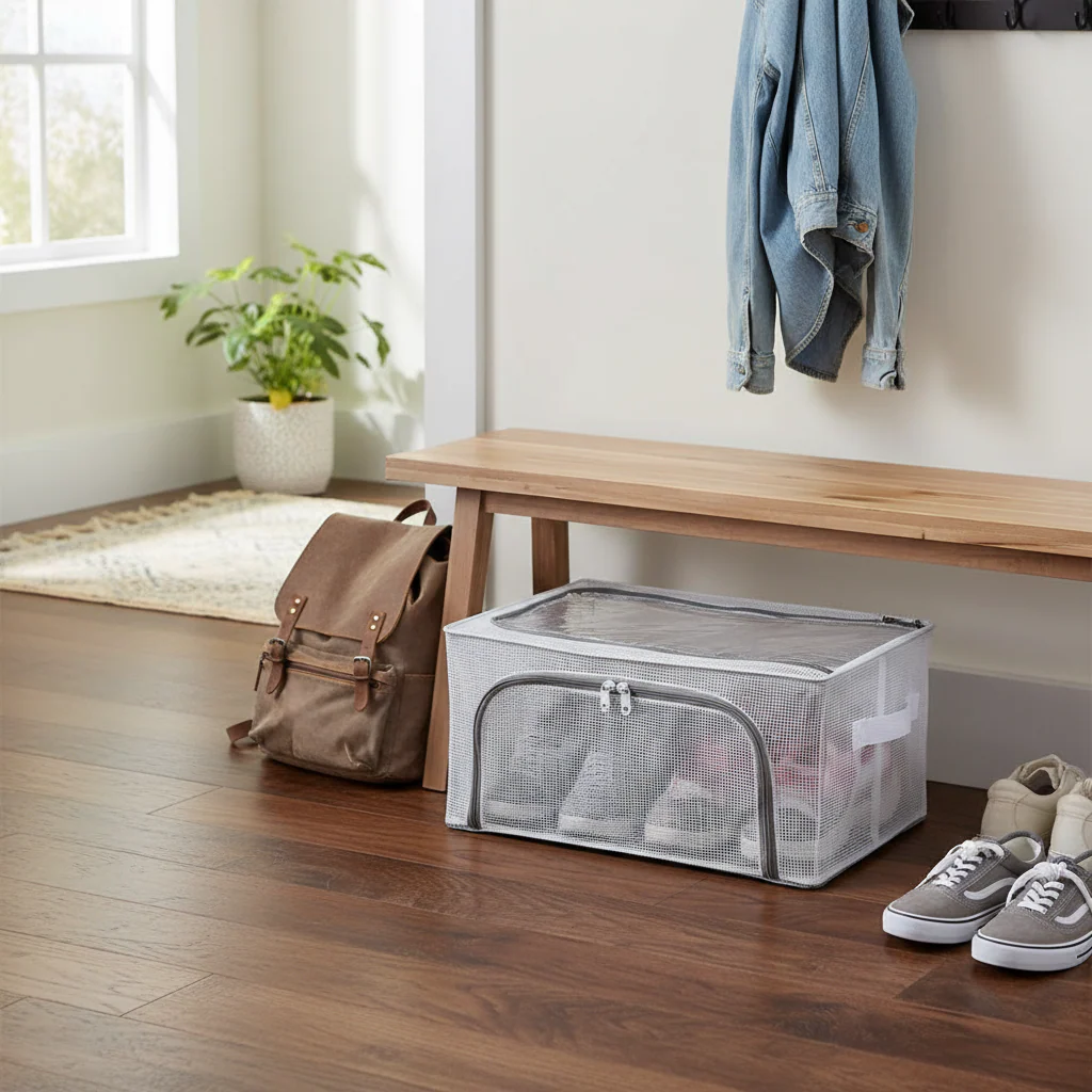 Foldable Stackable Shoe Storage Organizer - Image 3