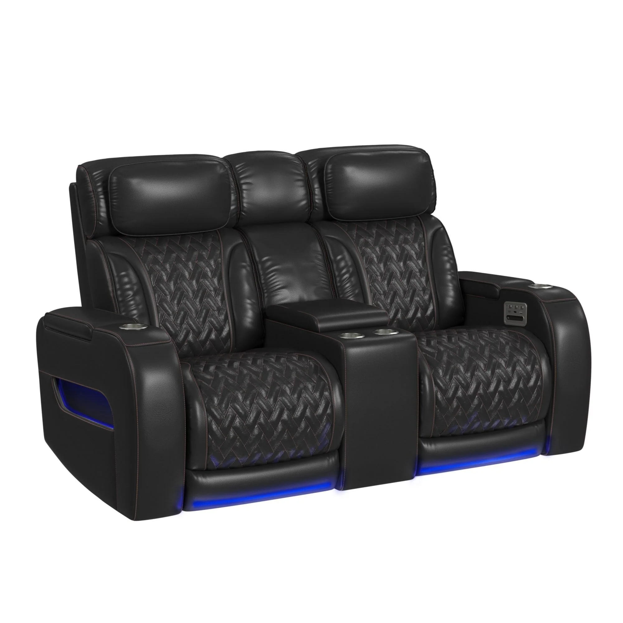 Prime Time – P3 Loveseat With LED, Wireless Charger Pocket, And Console