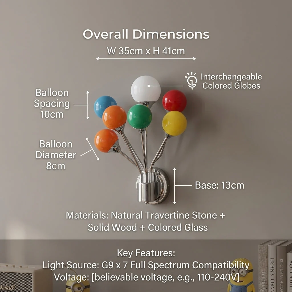 Colorful Balloon Glass Globe Wall Lamp - Image 3