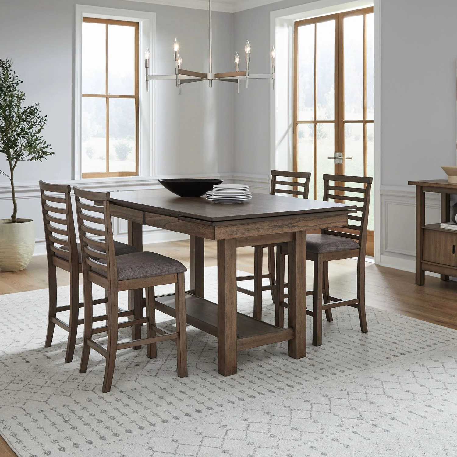 Brook Bay - Gathering Dining Room Trestle Table Set - Image 2