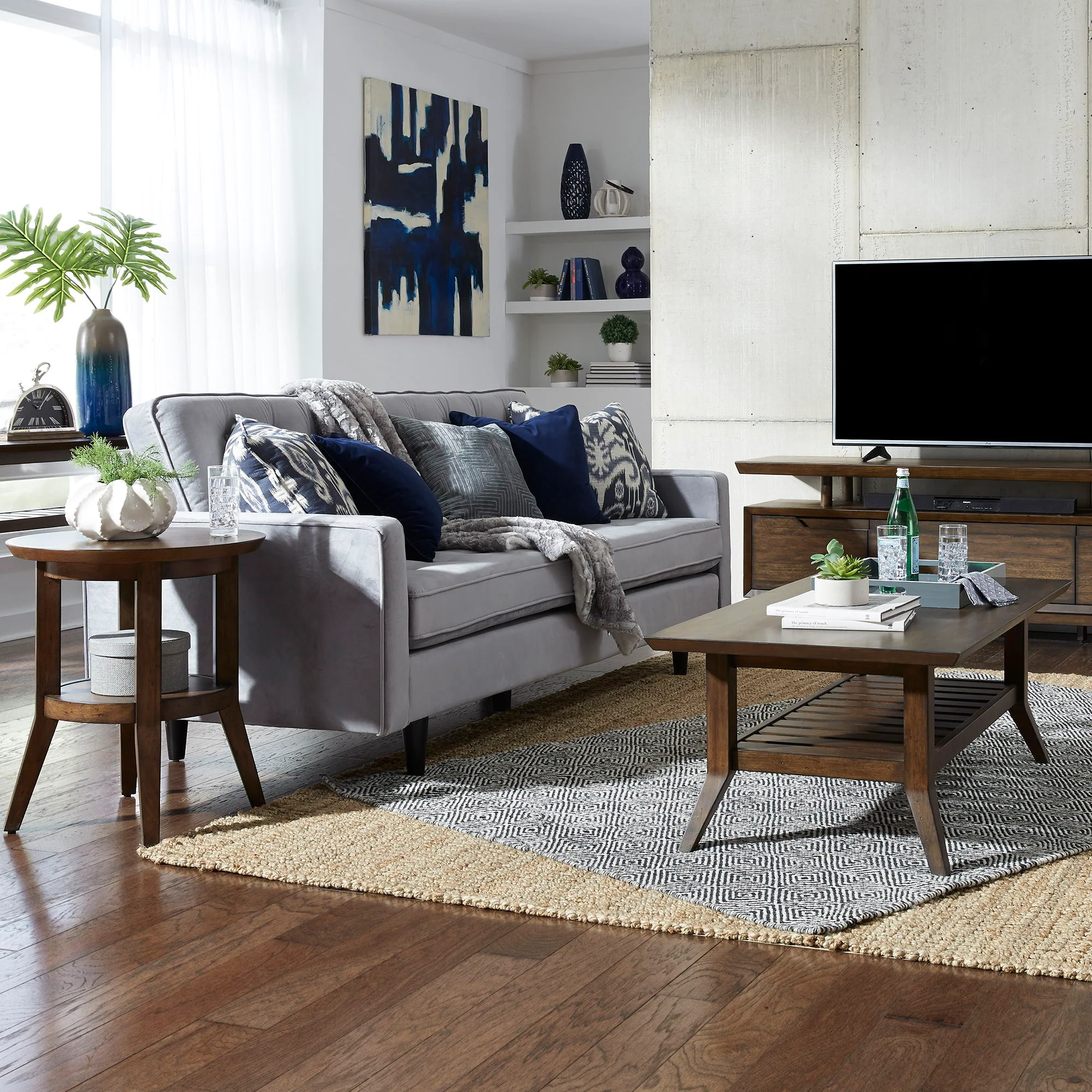 Ventura Blvd – 3 Piece Table Set (1 Cocktail Table 2 Round End Tables) – Bronze Spice