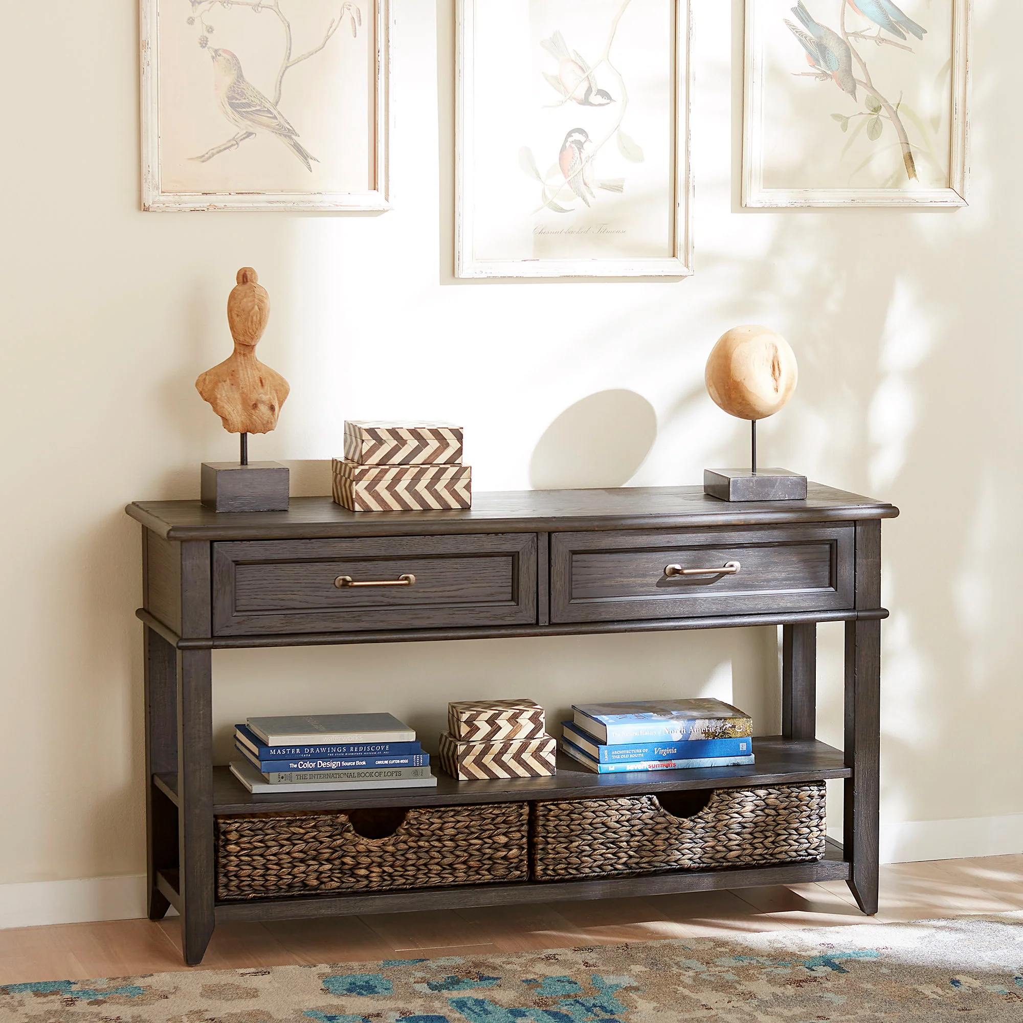 Mill Creek – 2 Drawer Sofa Table – Peppercorn