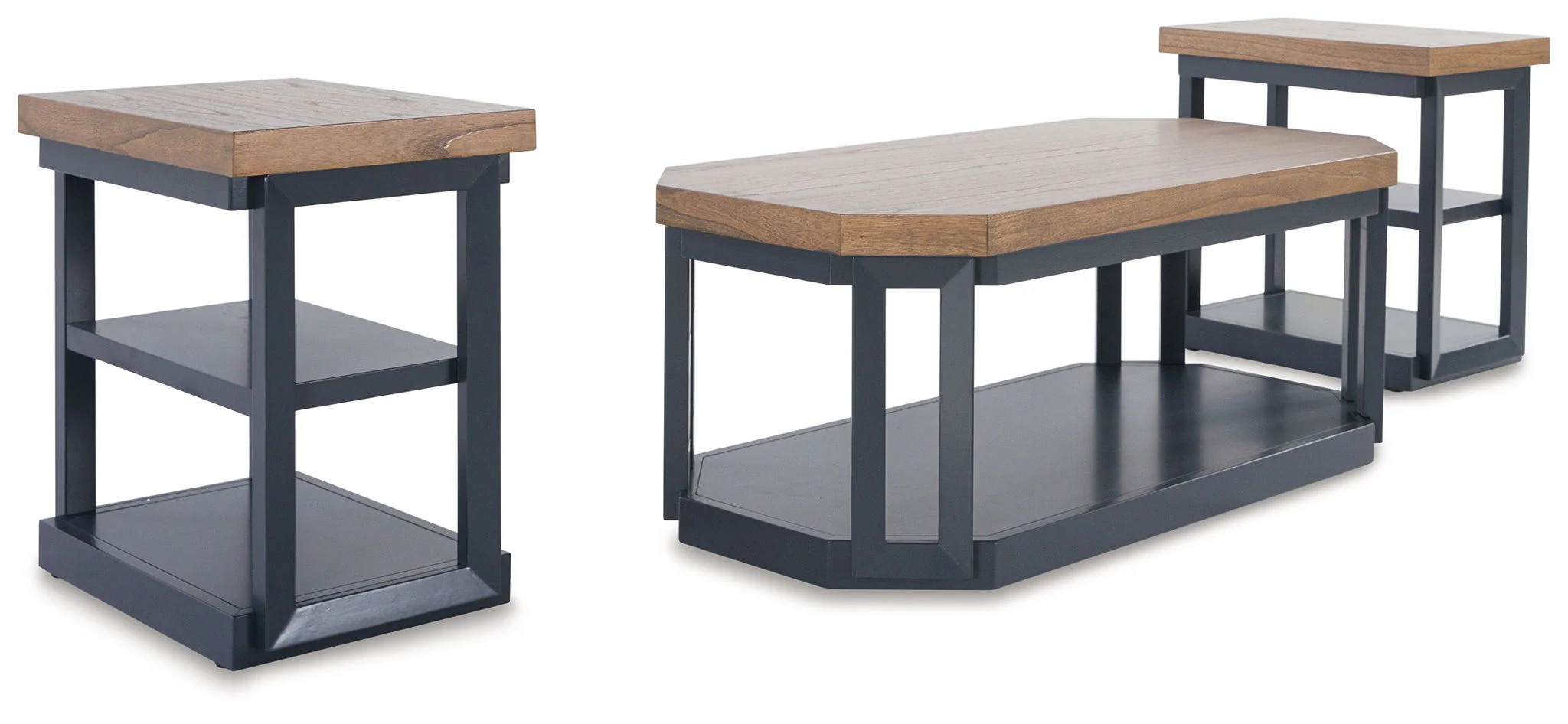 Landocken – Occasional Table Set (Set of 3) – Brown / Blue