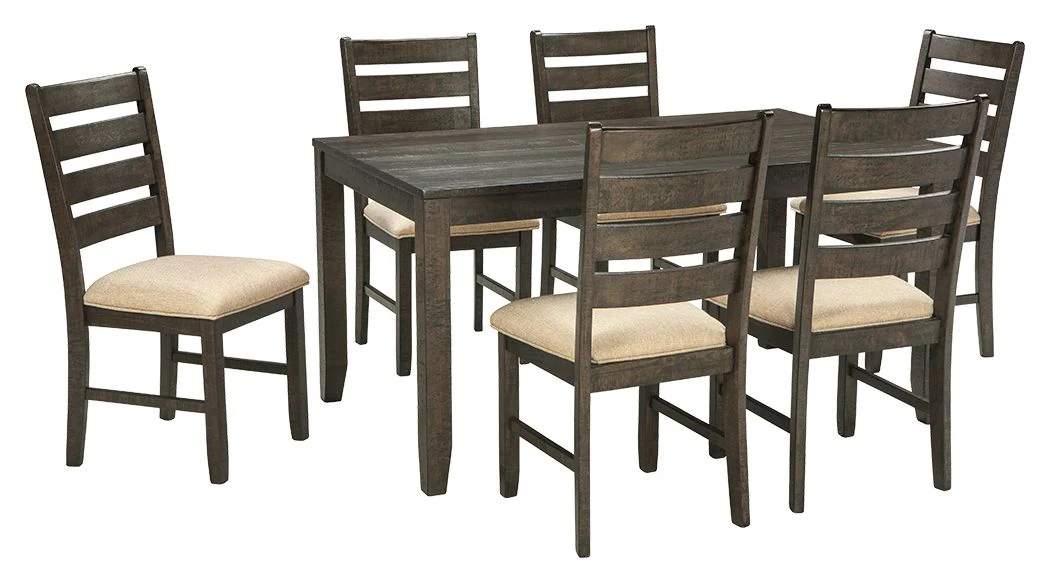 Rokane – Dining Room Table Set (Set of 7) – Brown