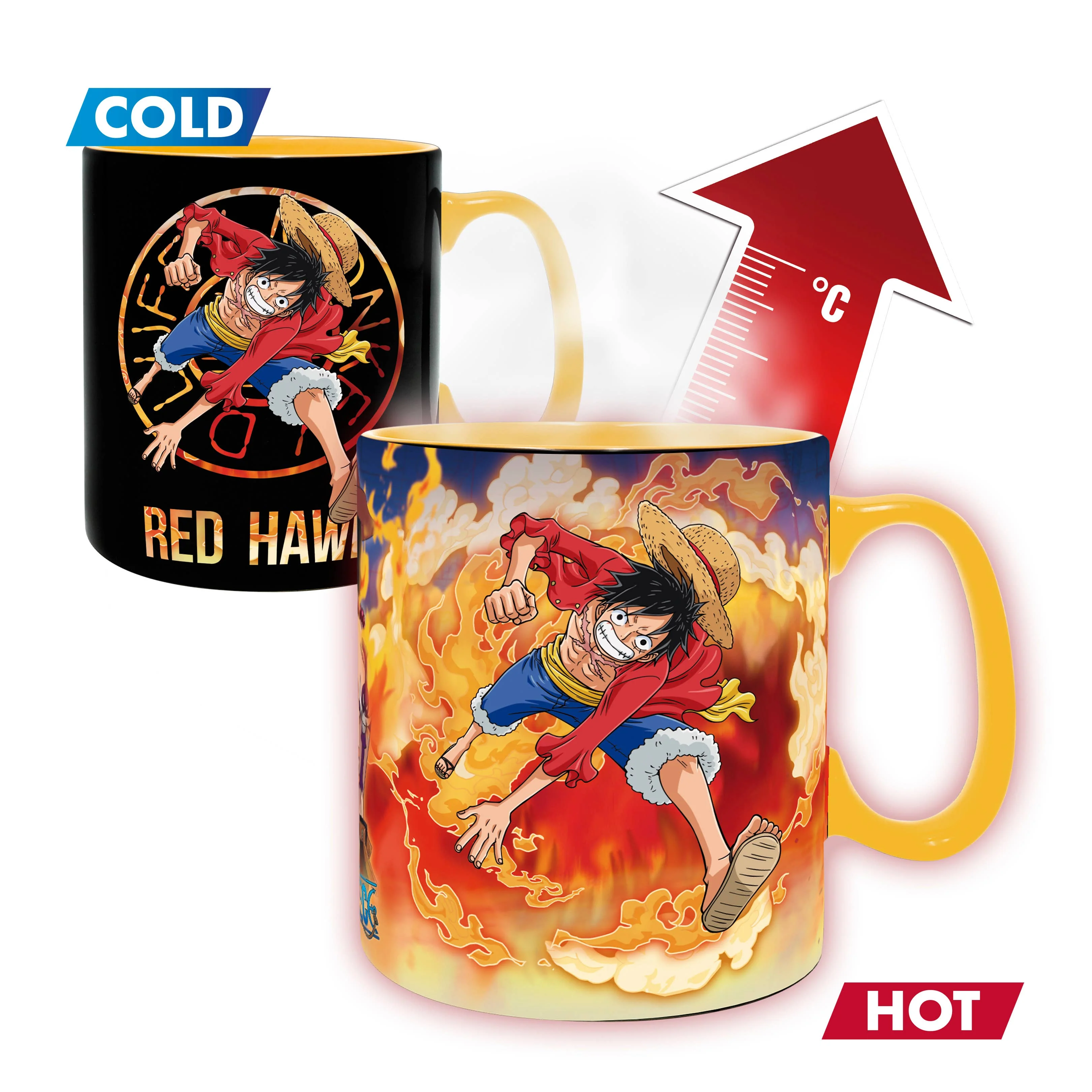 One Piece Luffy & Sabo Magic Heat Change Ceramic Mug 16Oz & Coaster Set - Image 2
