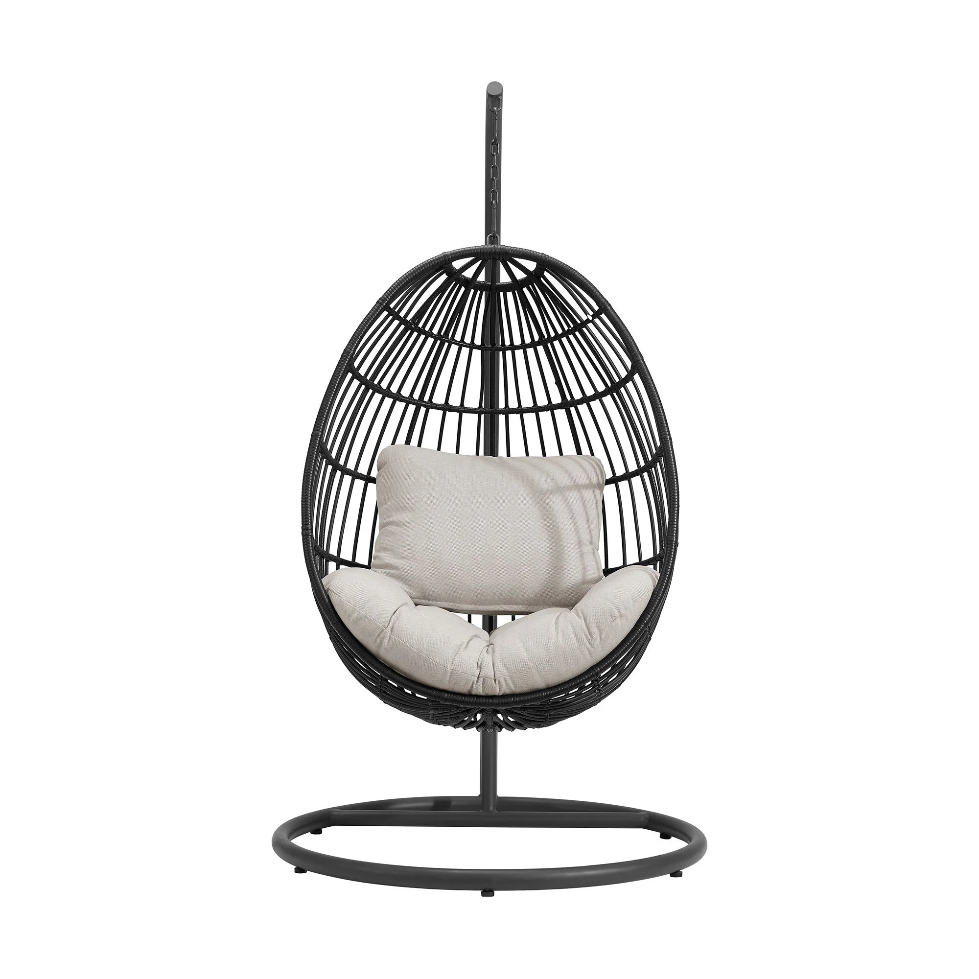 Playa - Swing Egg Chair - Dark Gray / Beige - Image 2