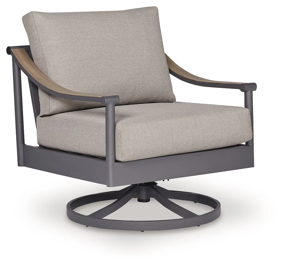 Ocean Beach - Swivel Lounge With Cushion - Gray - Image 1
