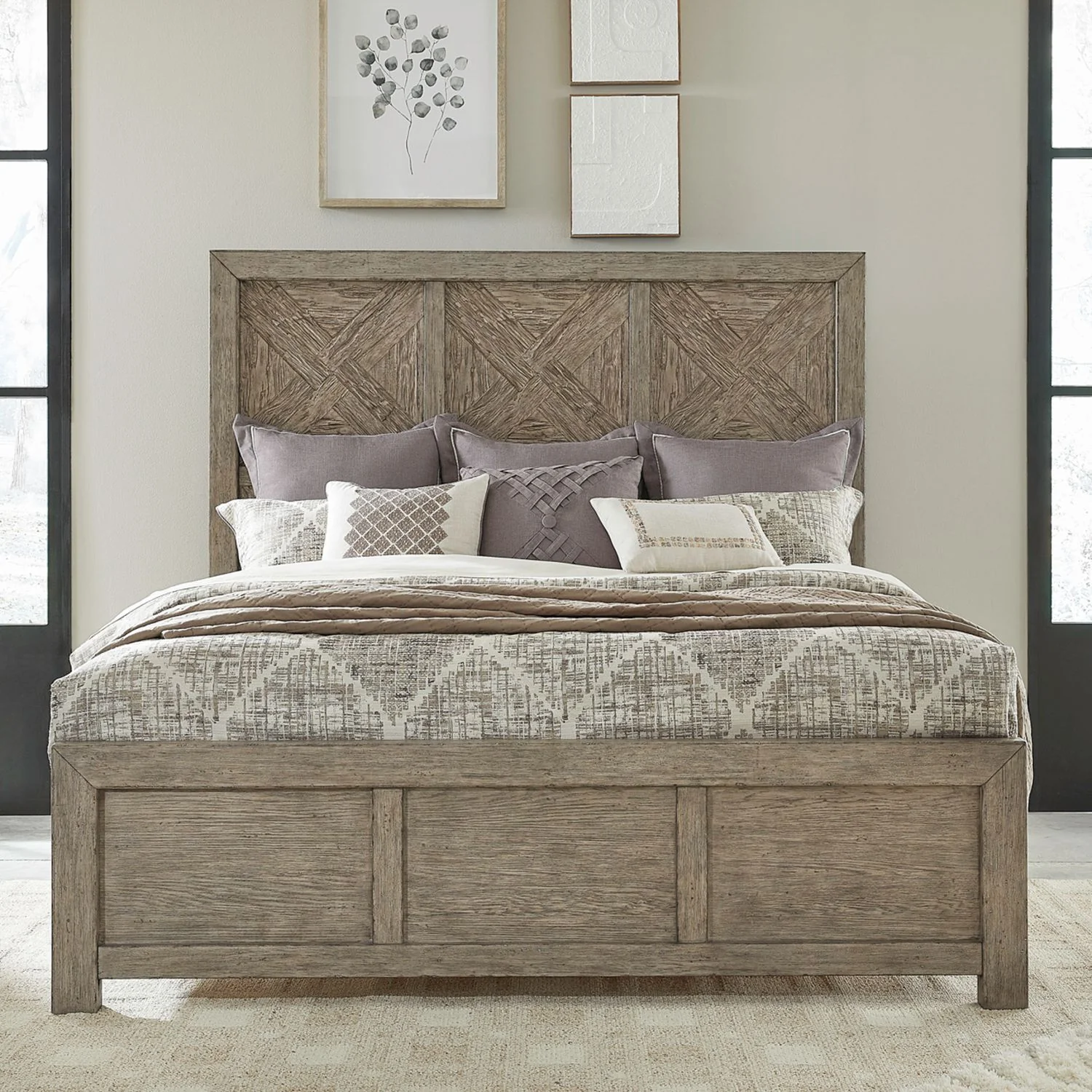 Skyview Lodge – King Panel Bed – Cobblestone