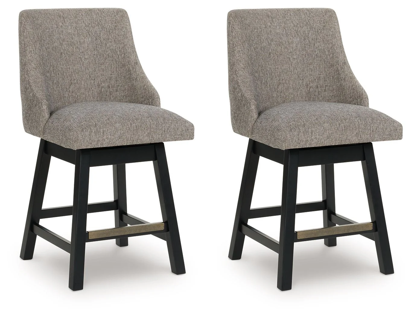 Neymorton – Upholstered Swivel Barstool (Set of 2) – Dark Grayish Brown