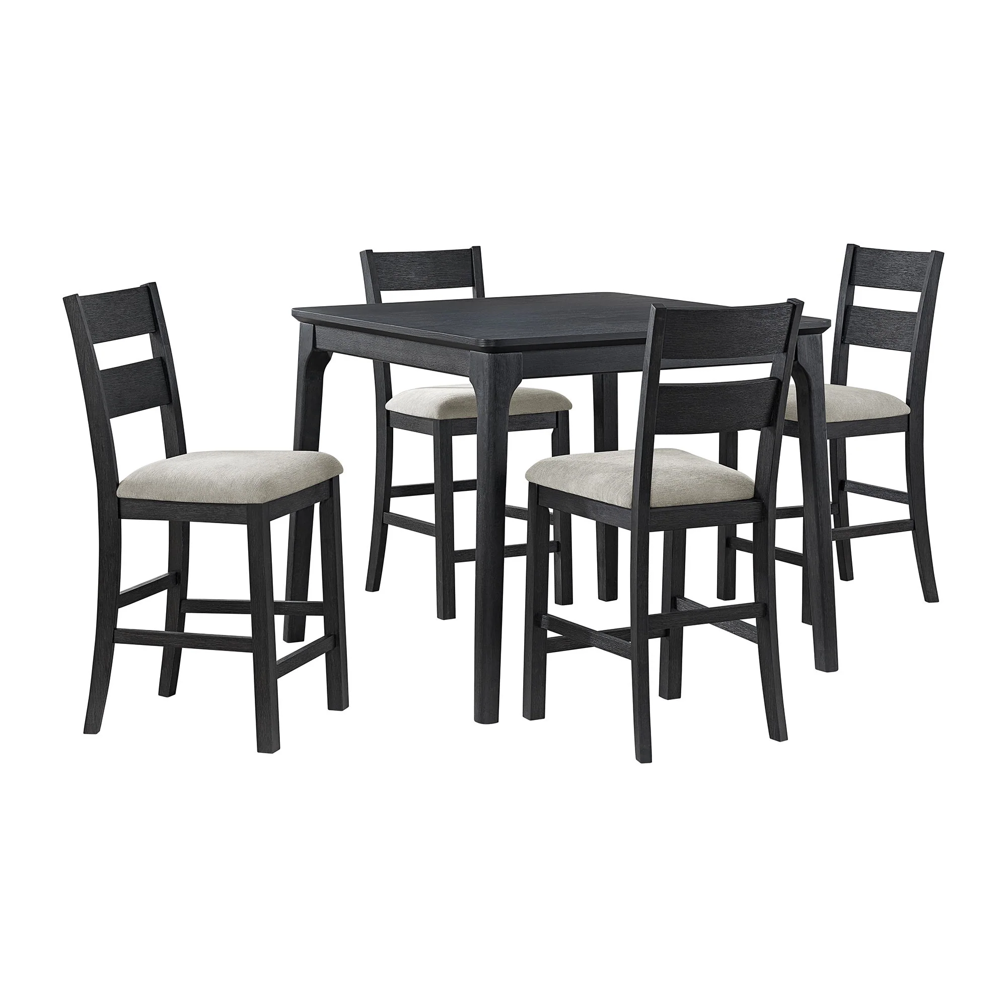 Garcia – 5 Piece Counter Set With Table And 4 Chairs – Black