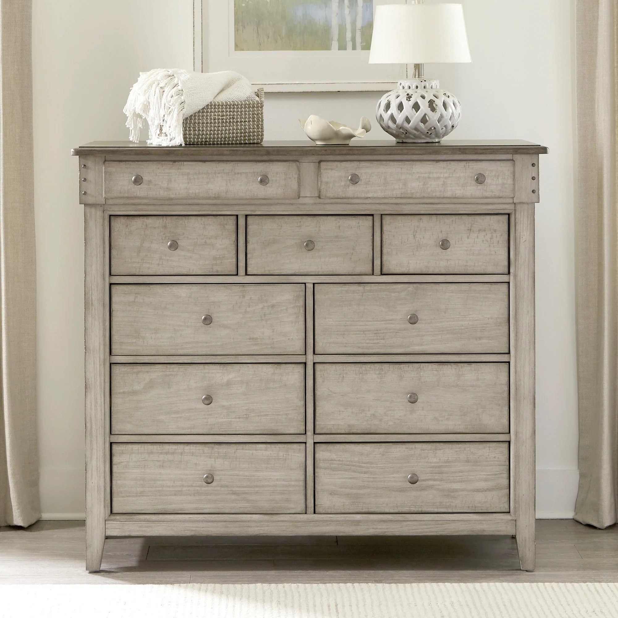 Ivy Hollow - 11 Drawer Chesser - Weathered Linen / Dusty Taupe - Image 1