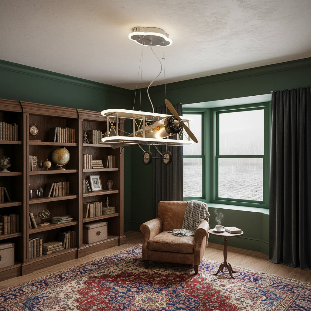 Vintage Plane Fun Bedroom Ceiling Lamp - Image 3