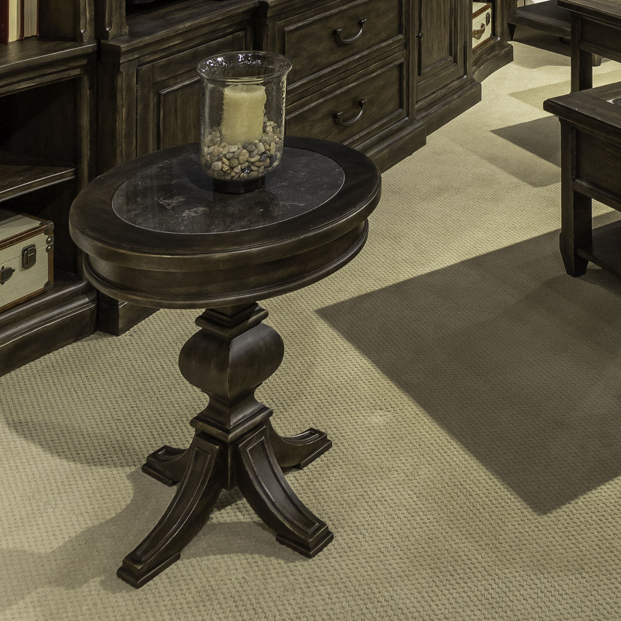 Paradise Valley - Round Chairside Table - Saddle Brown - Image 1