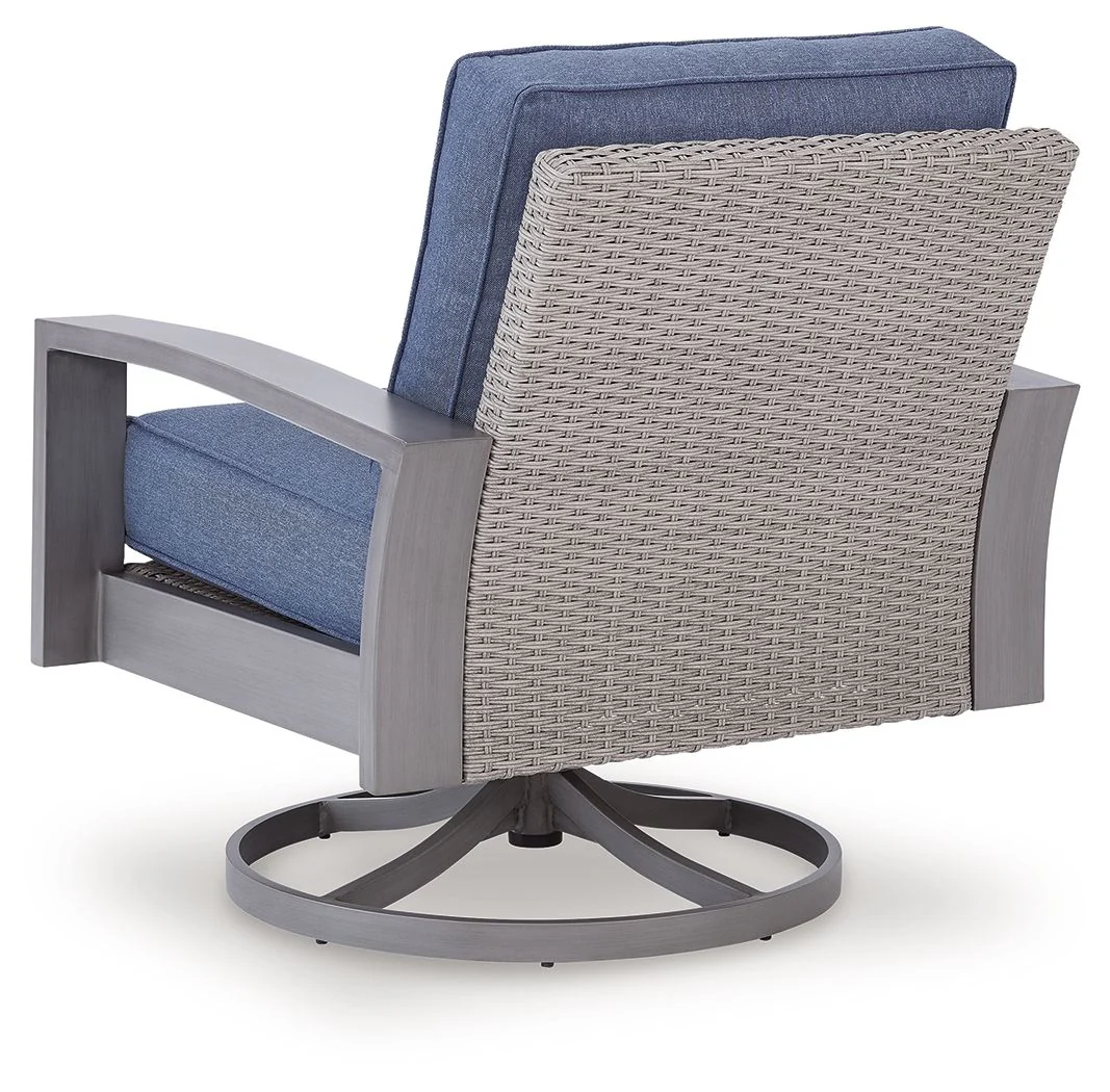 Half Moon Beach - Swivel Lounge With Cushion - Blue / Gray - Image 3