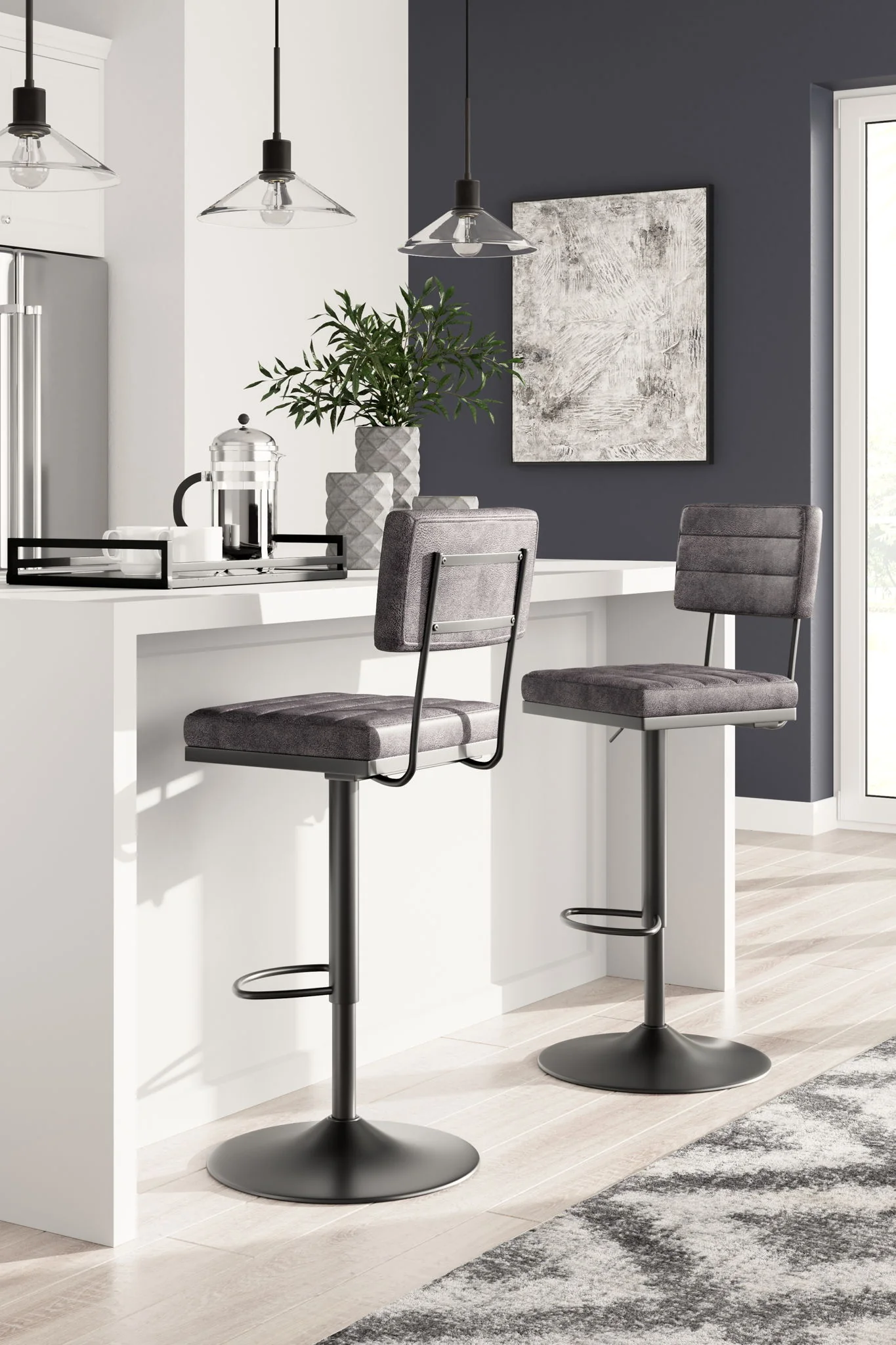 Strumford - Tall Swivel Barstool (Set of 2) - Image 3