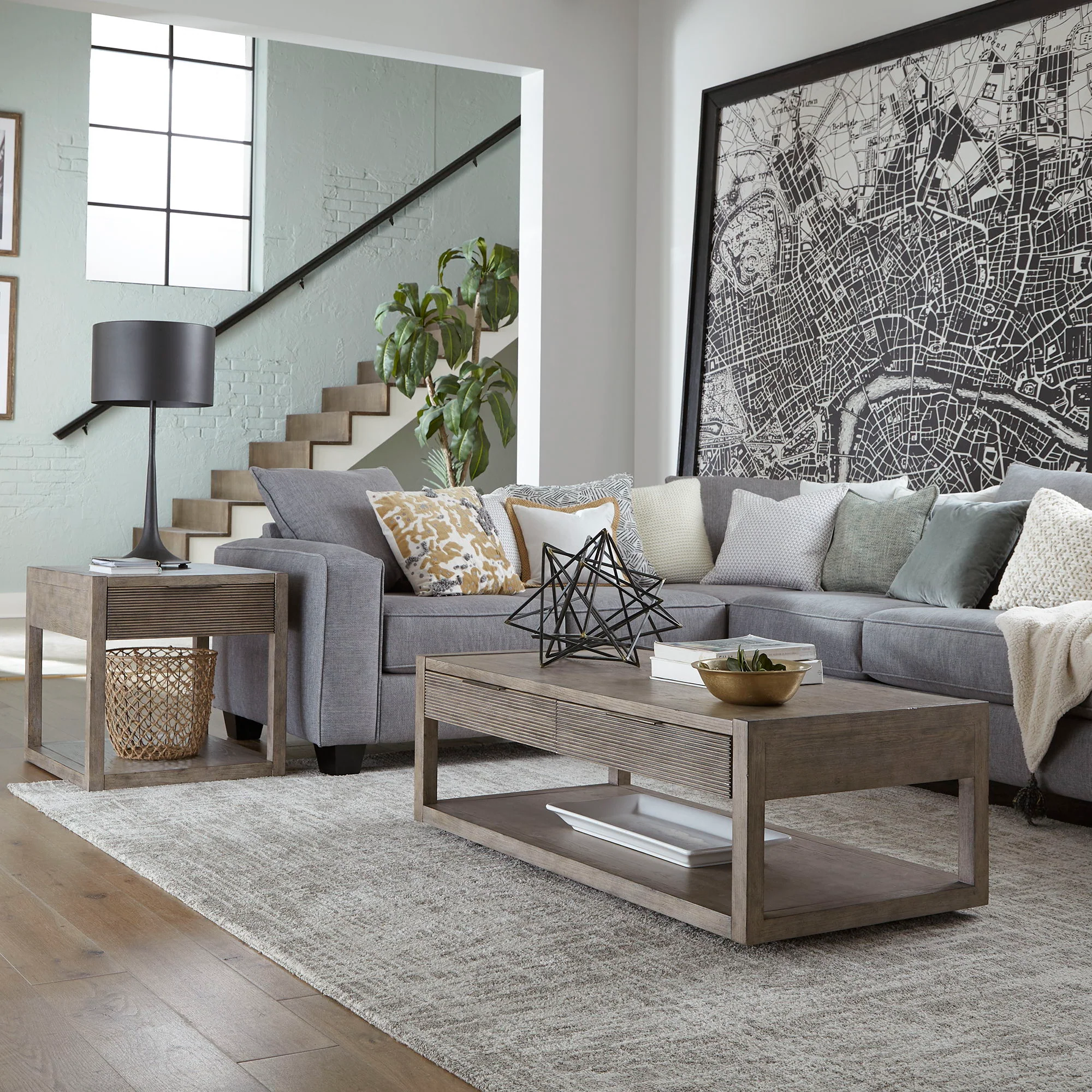 Bartlett Field – 3 Piece Table Set (1 Cocktail 2 End Tables) – Dusty Taupe