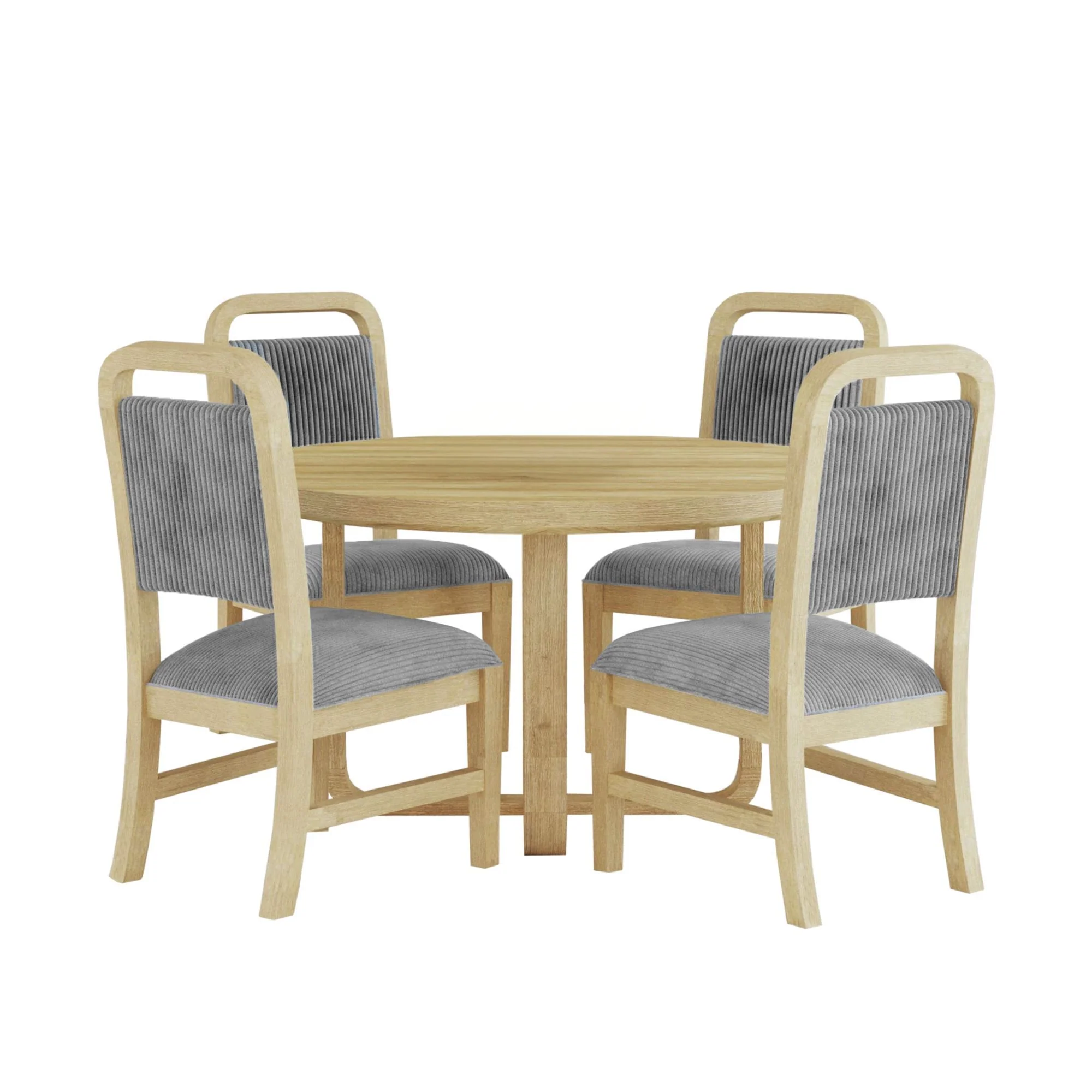 Ridgemont - 5 Piece Standard Height Dining Set (Round Table And Four Chairs) - Natural - Image 1
