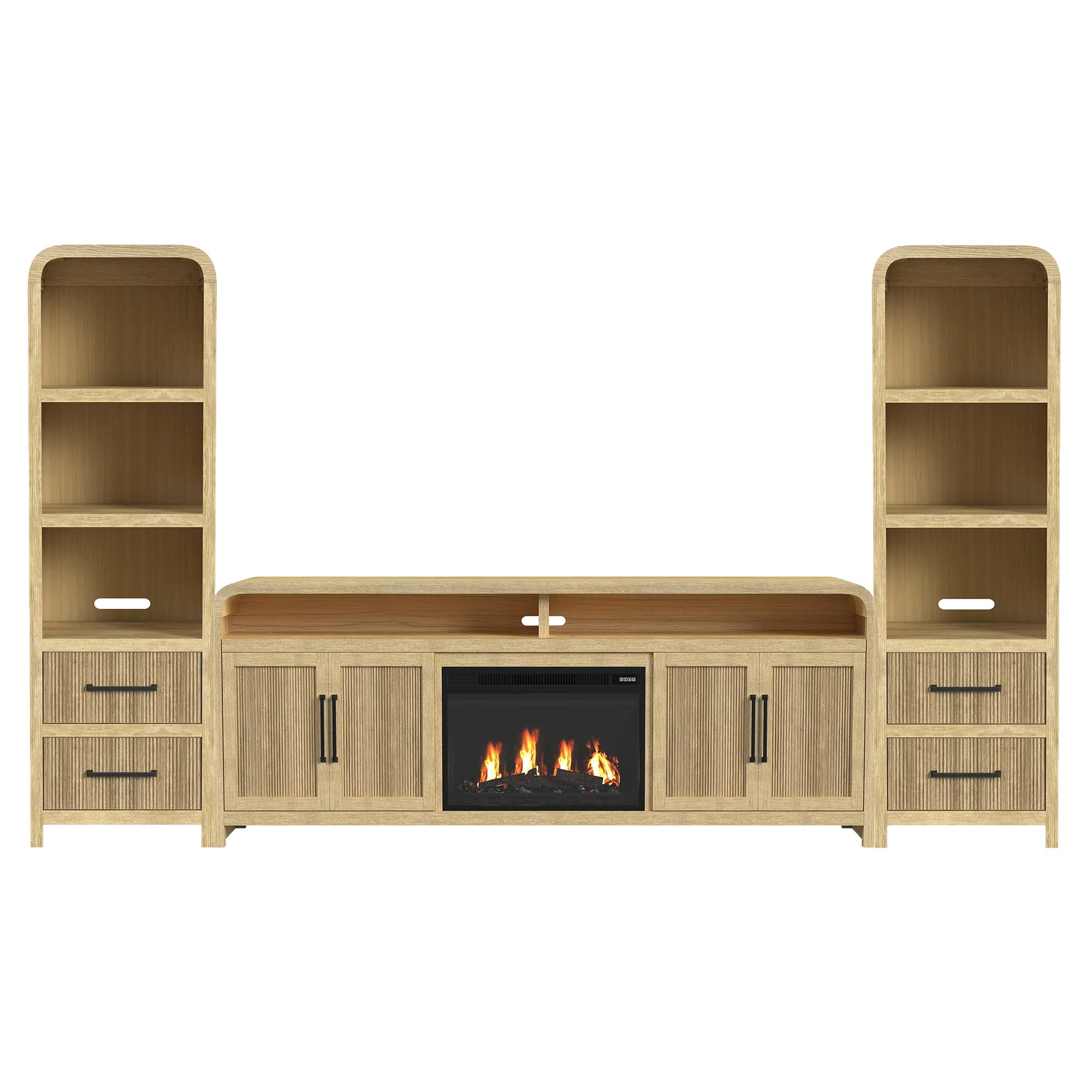 Ridgemont – 4 Piece Entertainment Unit With 82″ TV Console