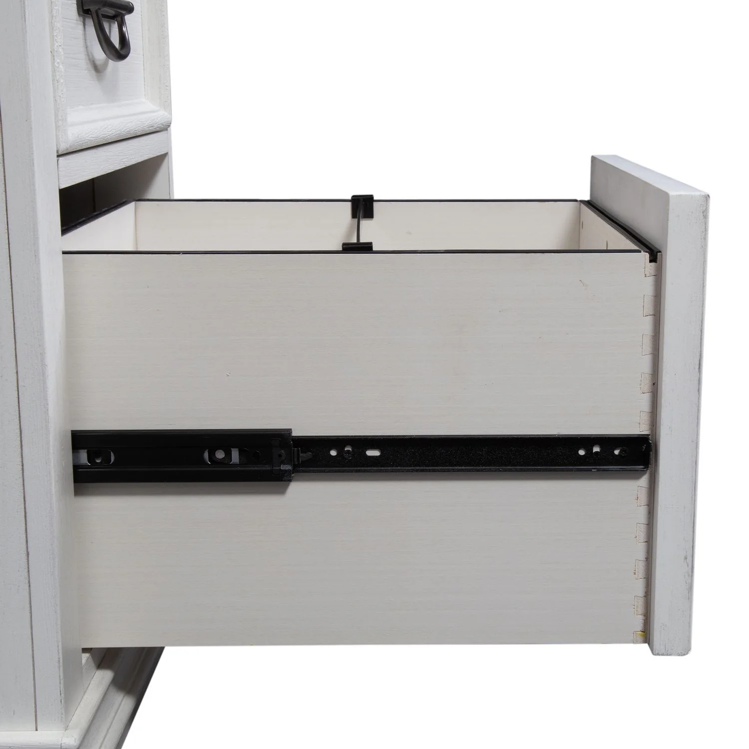 Allyson Park - Optional L Shaped Desk Set - Wirebrushed White / Charcoal - Image 3
