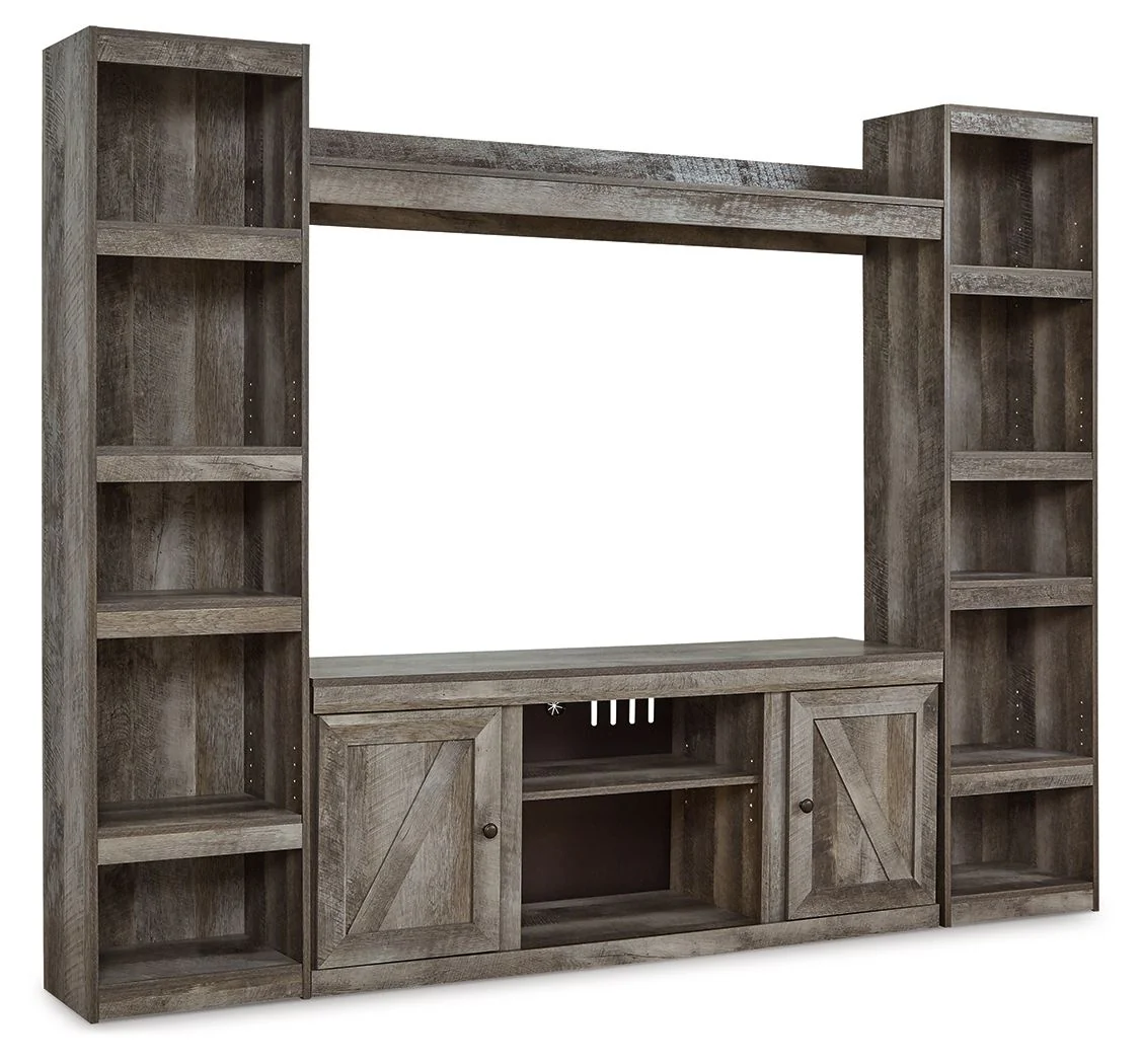 Wynnlow - 4-Piece Entertainment Center With LG TV Stand W/Fireplace Option - Gray - Image 1