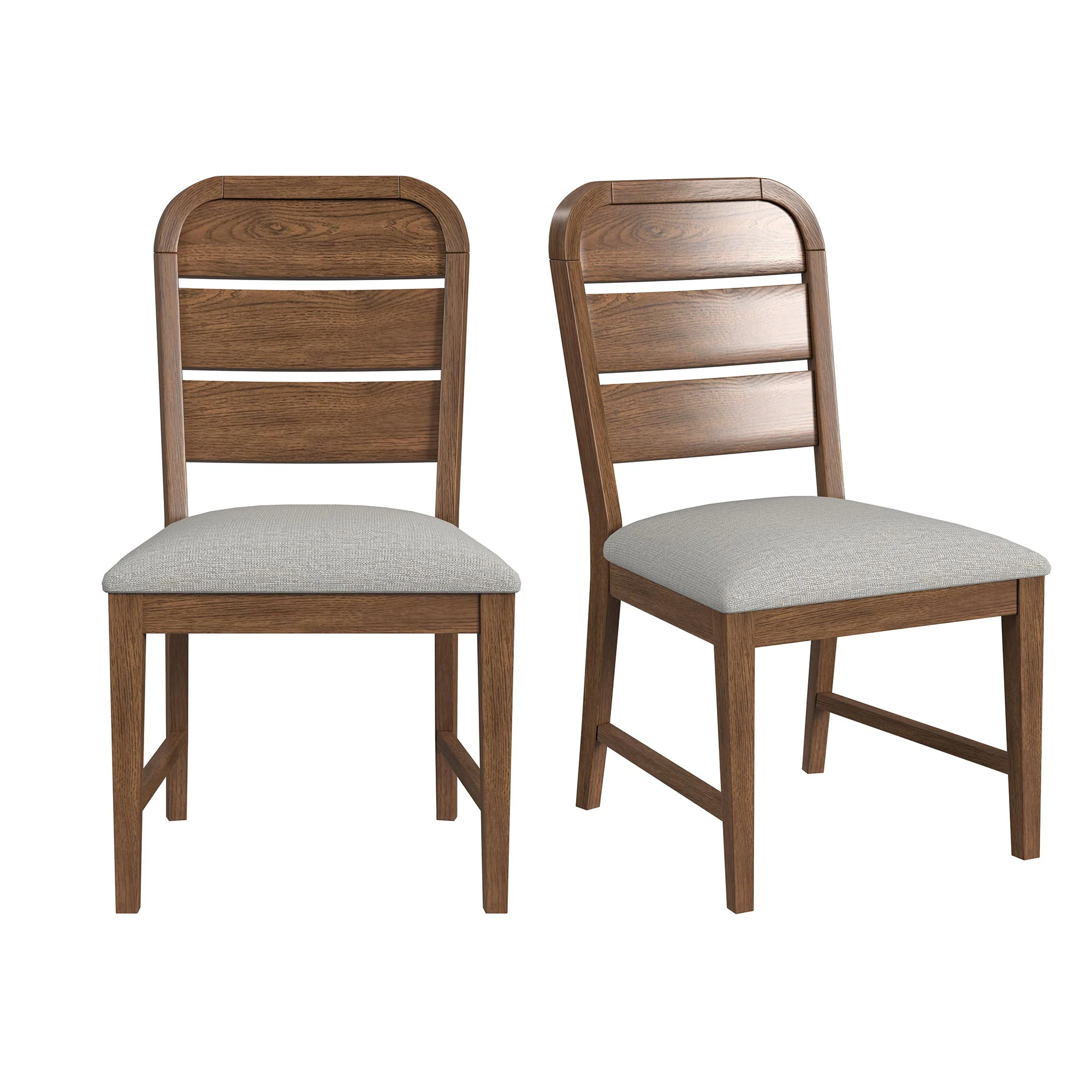 Glinda – Fabric Dining Side Chair (Set of 2) – Brown / Light Gray