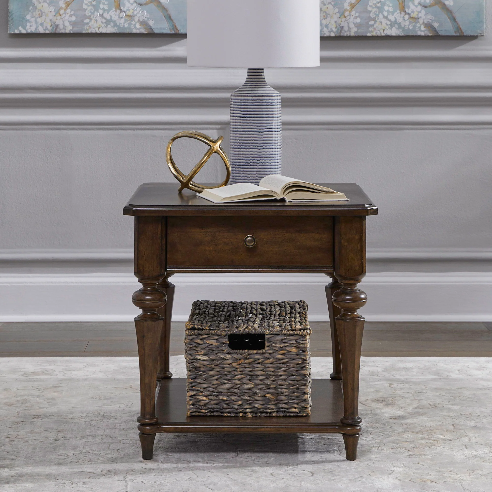 Arden Road – Drawer End Table – Satin Cherry