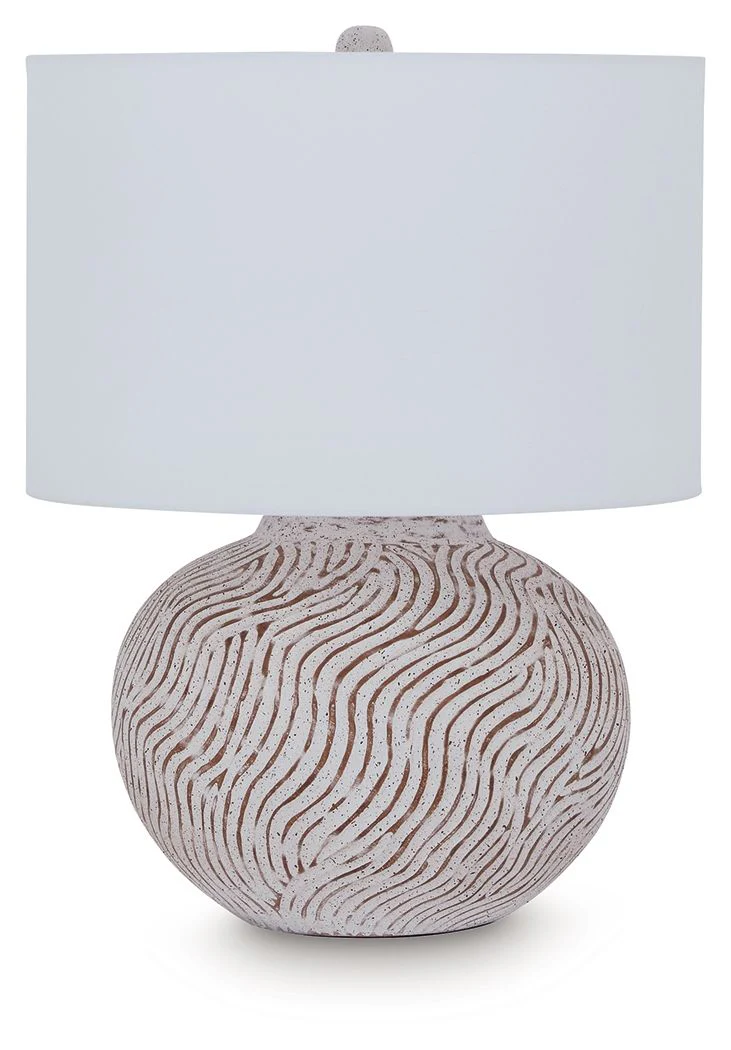 Vien – Terracotta Table Lamp – Distressed White