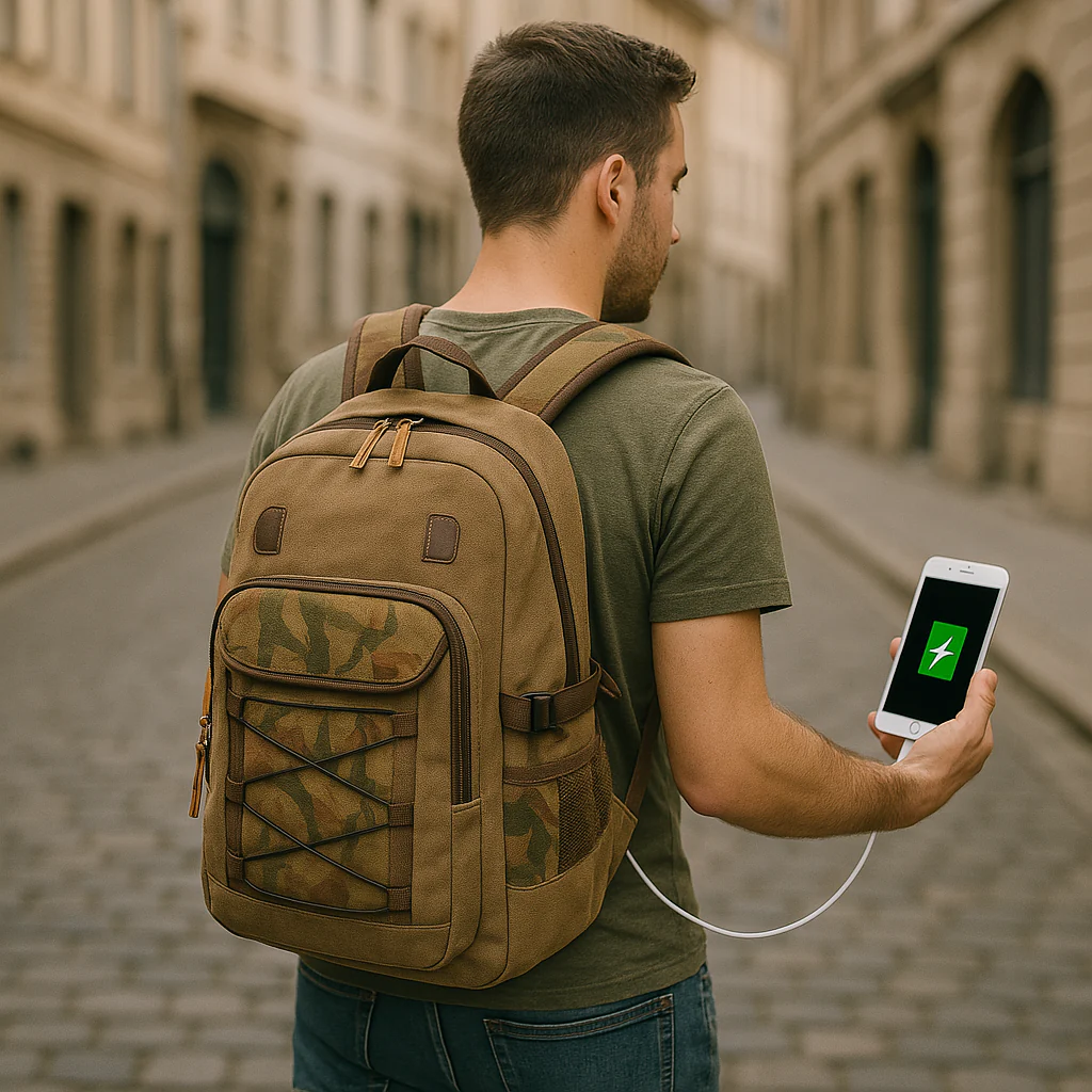 Anti Theft Usb Charging Travel Bagpack - Image 1